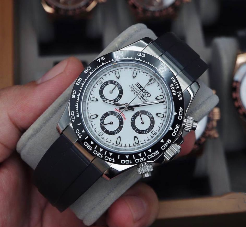 Chronograph Series - Black Rubber Black Panda