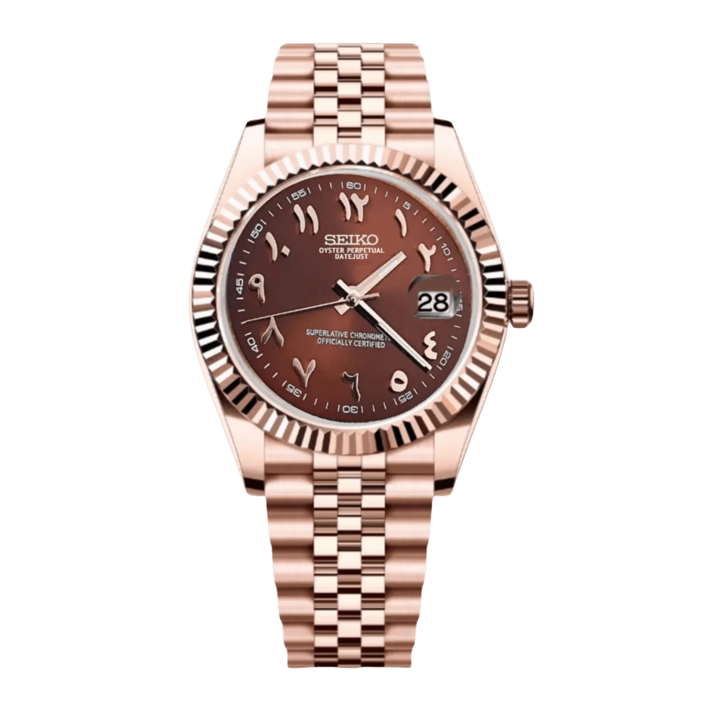 Classic Series - Arabic Dial Rose Gold Lux Edition Sapphire Crystal 316L Steel Kopie