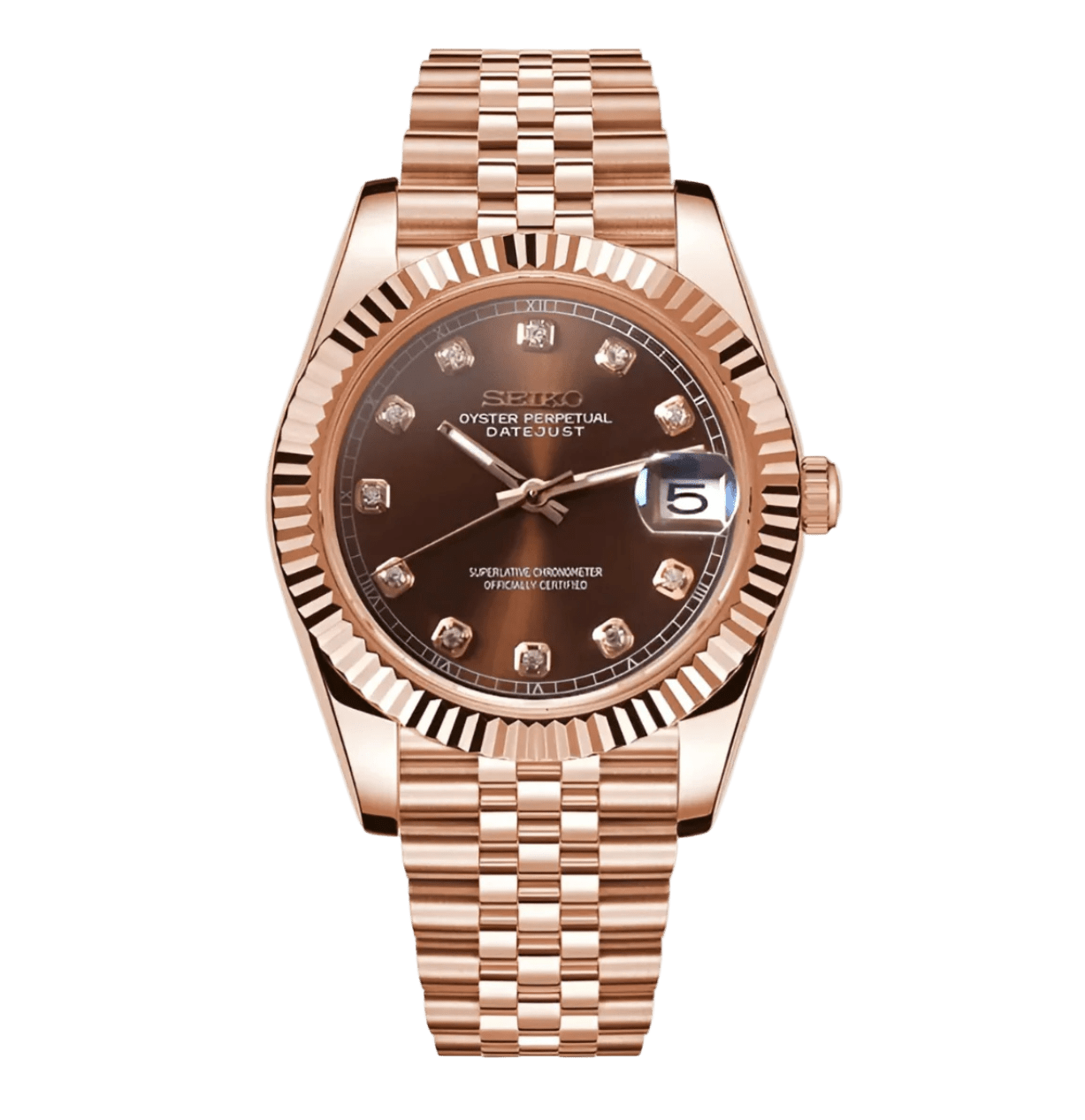 Classic Series - Brown Diamond Dial Rose Gold