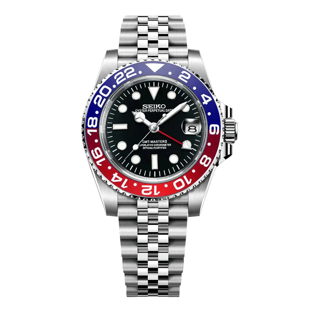 Dual Time Series - Red Blue Steel 5 Link Kopie