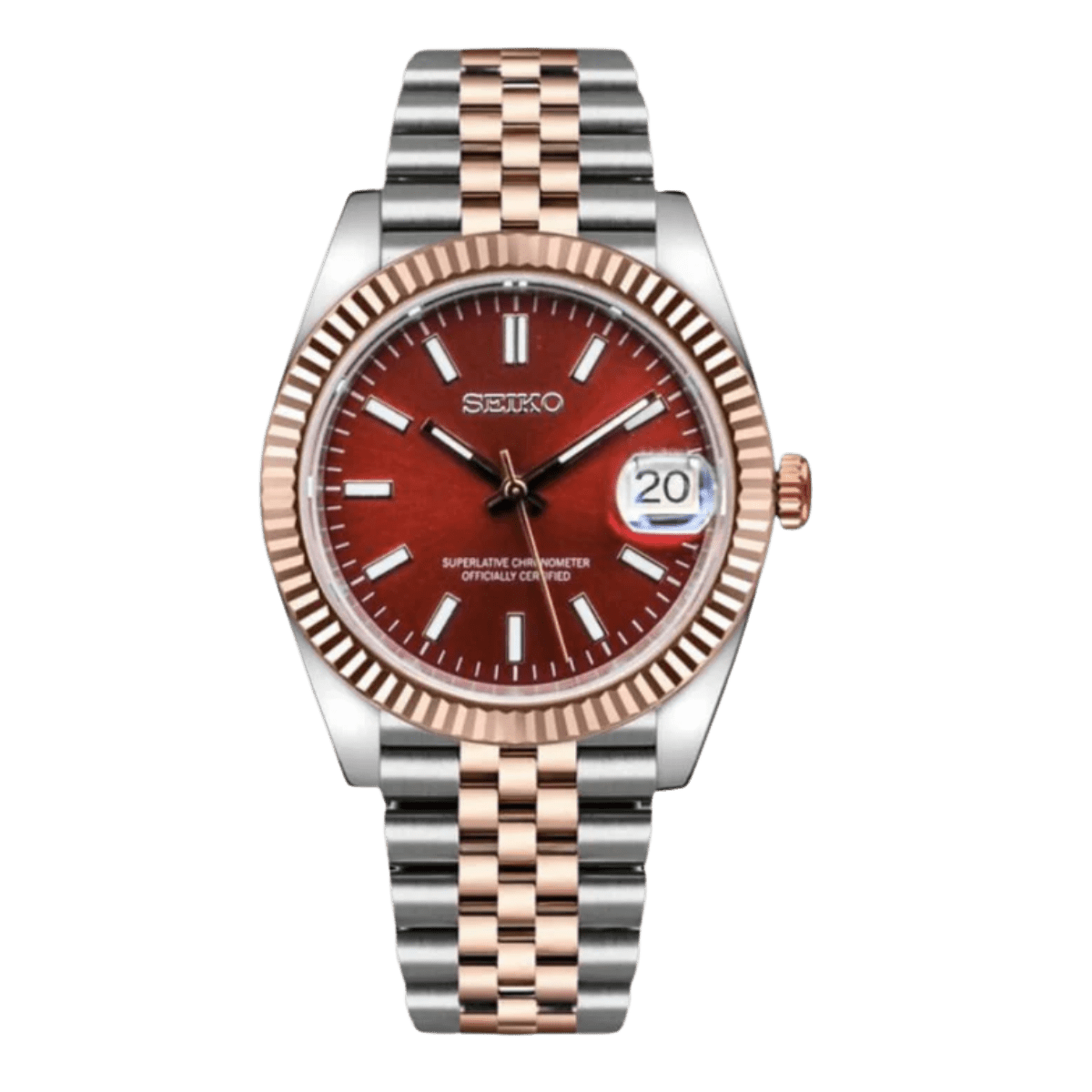 Classic Series - Red Texture Dial Steel Rose Jubliee