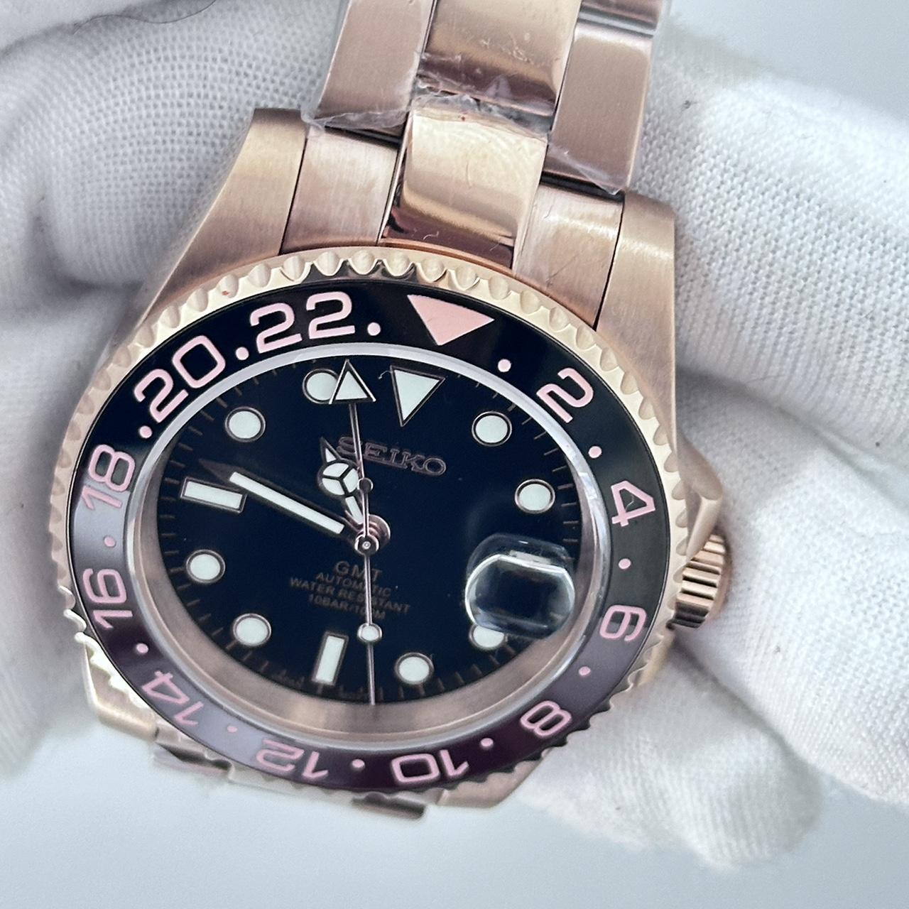 Dual Time Series - Brown Black Rose Gold 5 Link