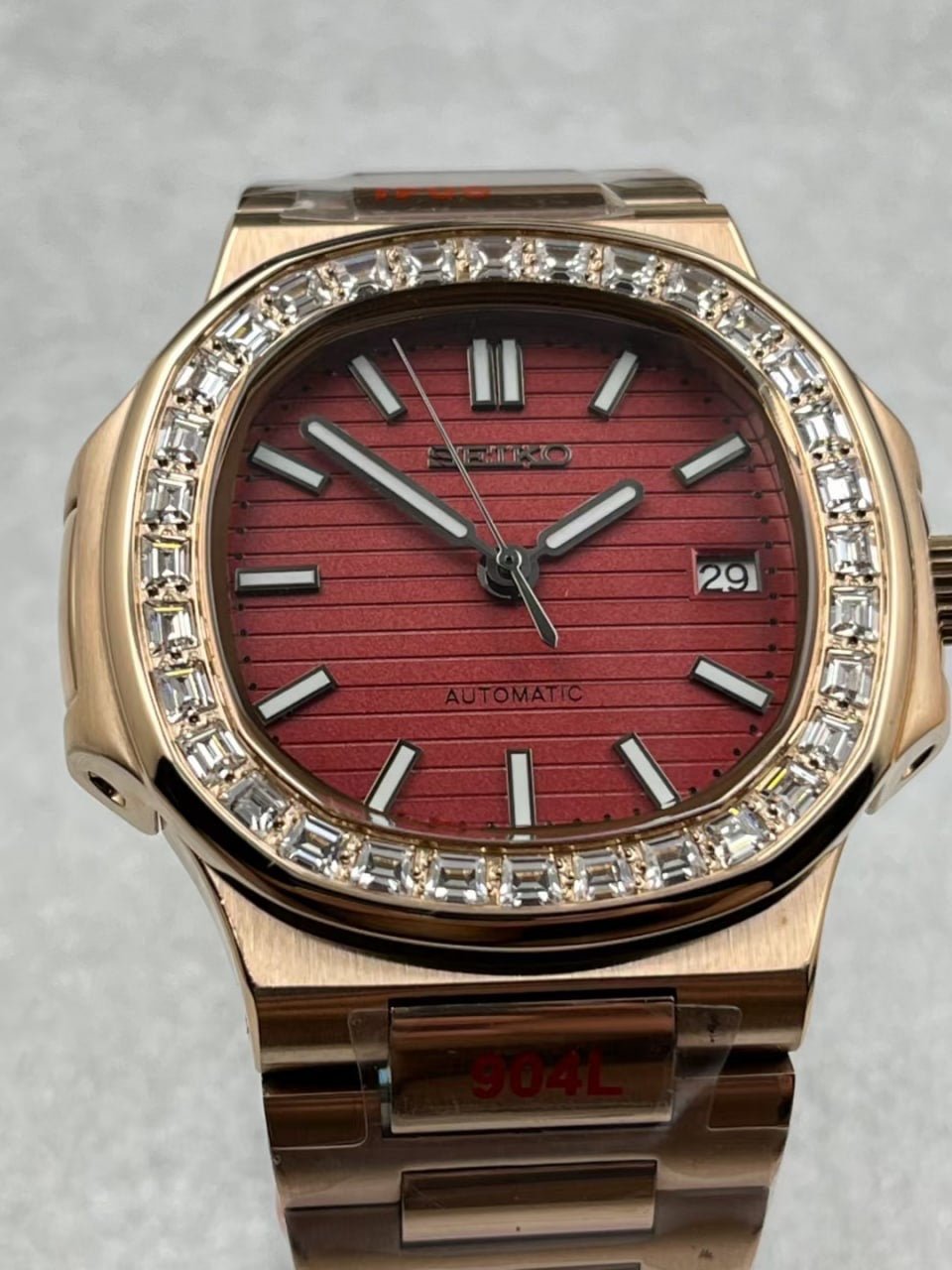 Signature Series - Rose Gold Wine Red Diamond Bezel