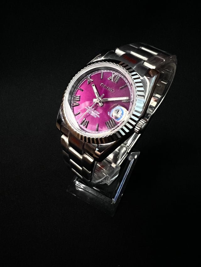Classic Series - Bright Purple Roman Dial Steel Lux Edition