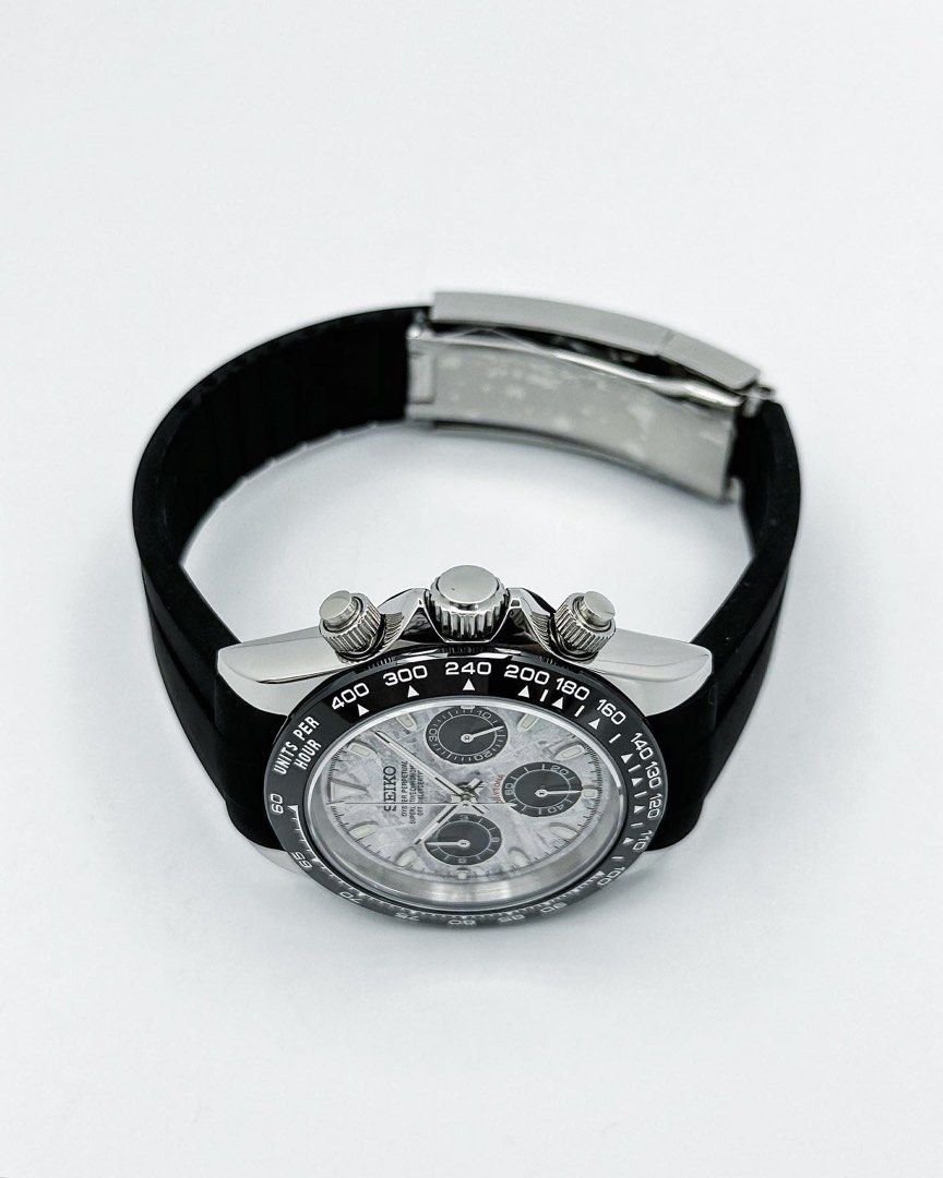 Chronograph Series - Black Rubber Black Texture Panda