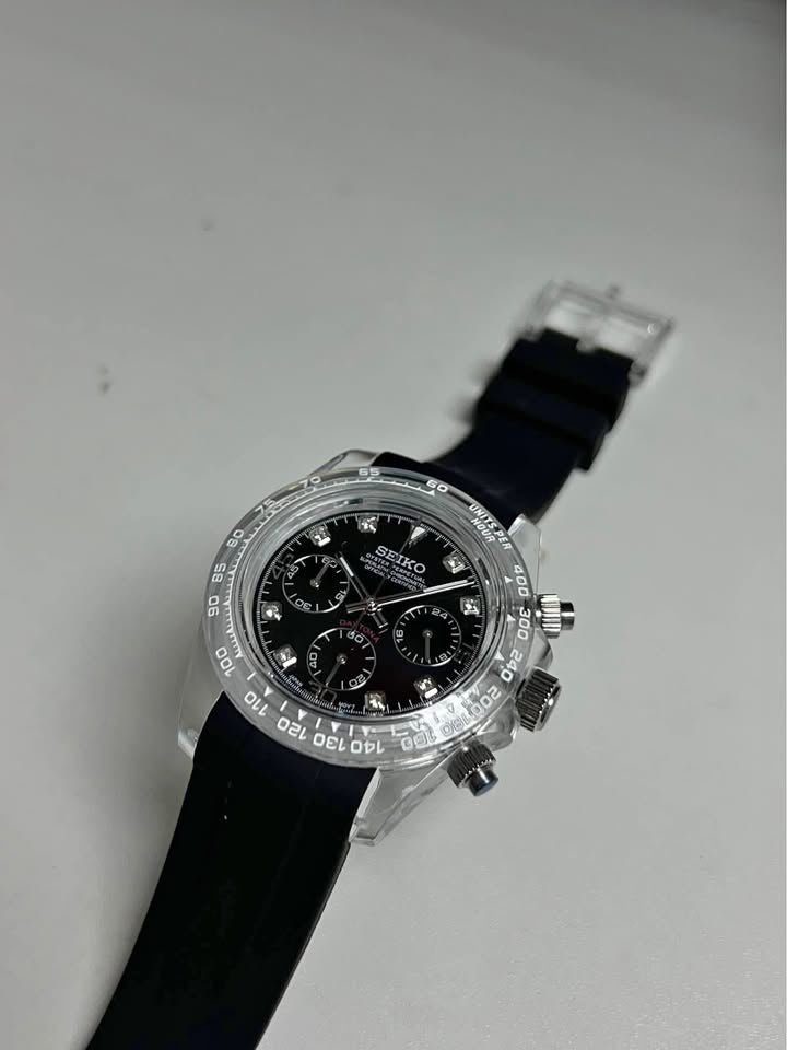 Chronograph Series - Black Rubber Clack Diamond