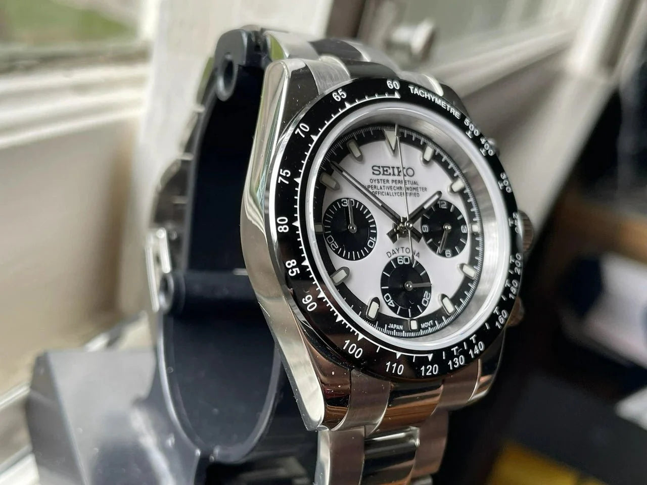 Chronograph Series - Steel Black Out Bezel White