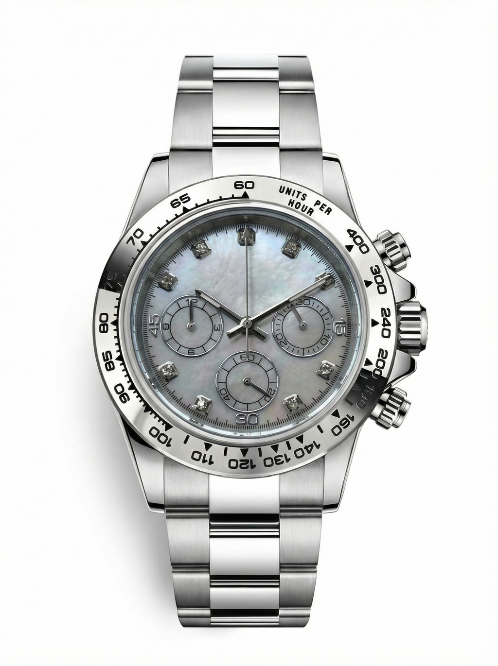Tona Mod – Steel · Grey Marble Dial – 40mm – Chronograph