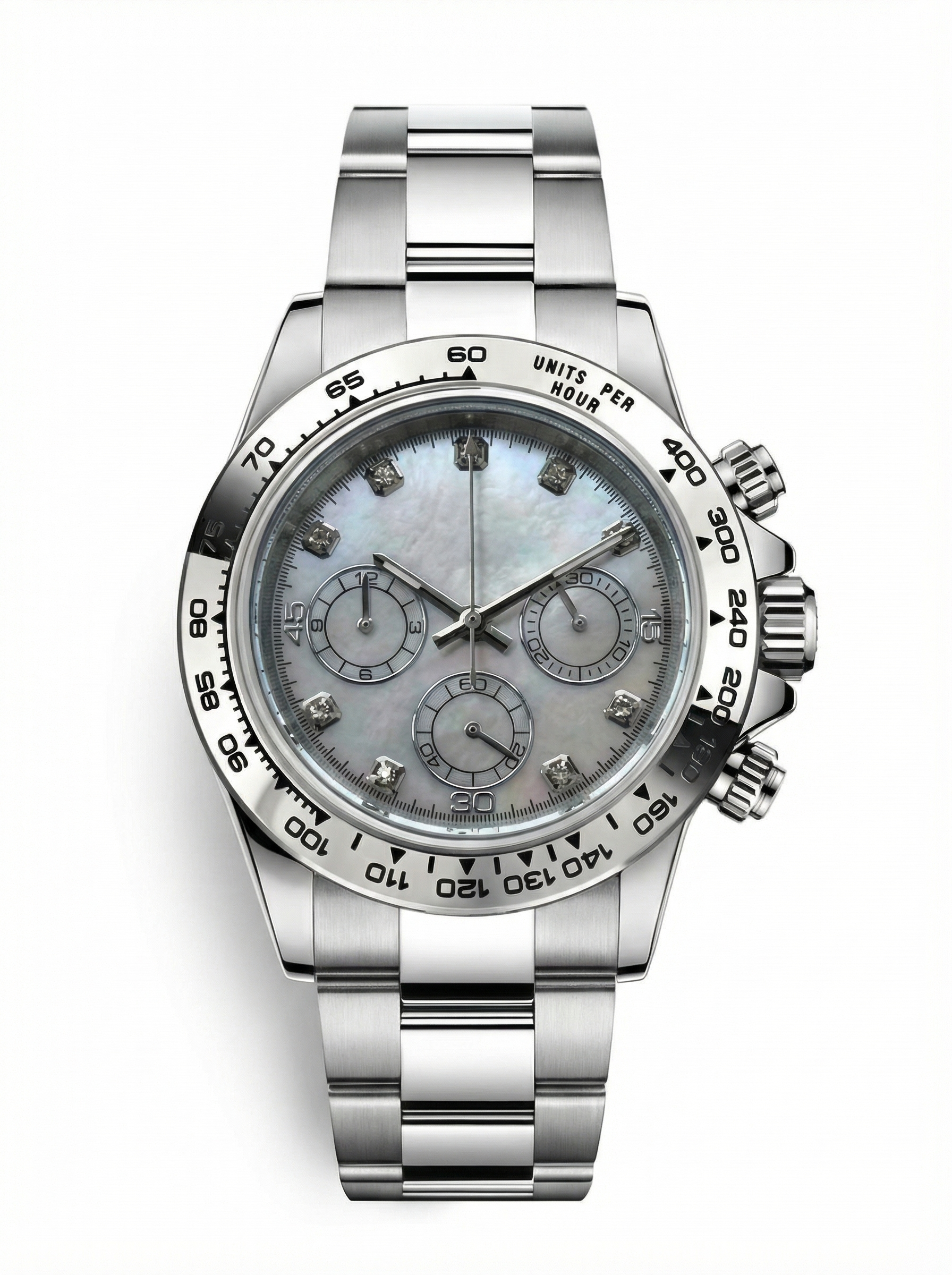 Tona Mod – Steel · Grey Marble Dial – 40mm – Chronograph