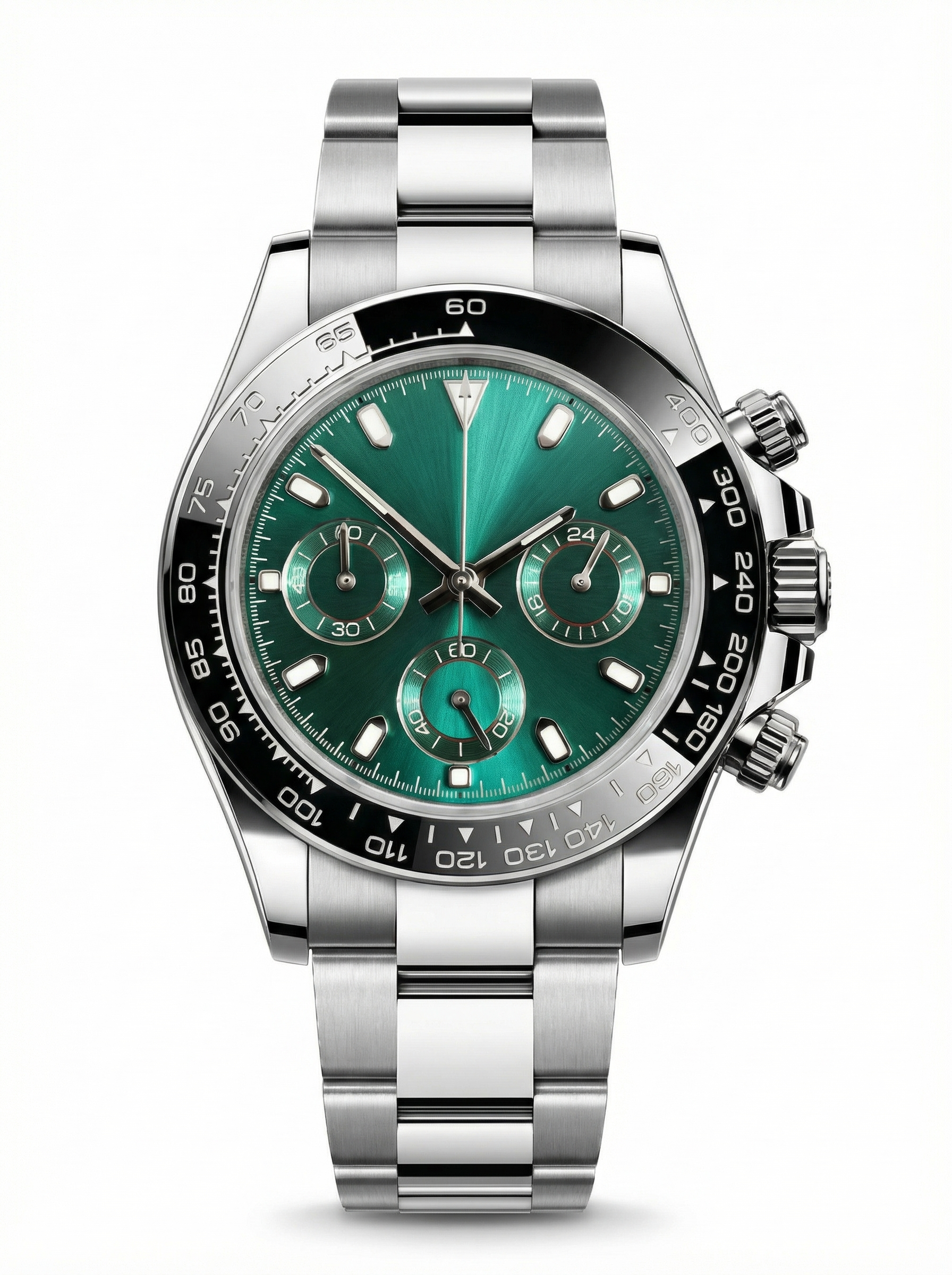 Tona Mod – Steel · Green Dial – 40mm – Chronograph