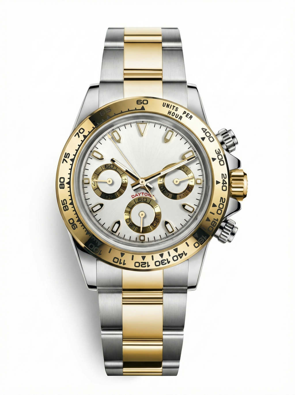 Tona Mod – Two-Tone Gold · White Dial – 40mm – Chronograph
