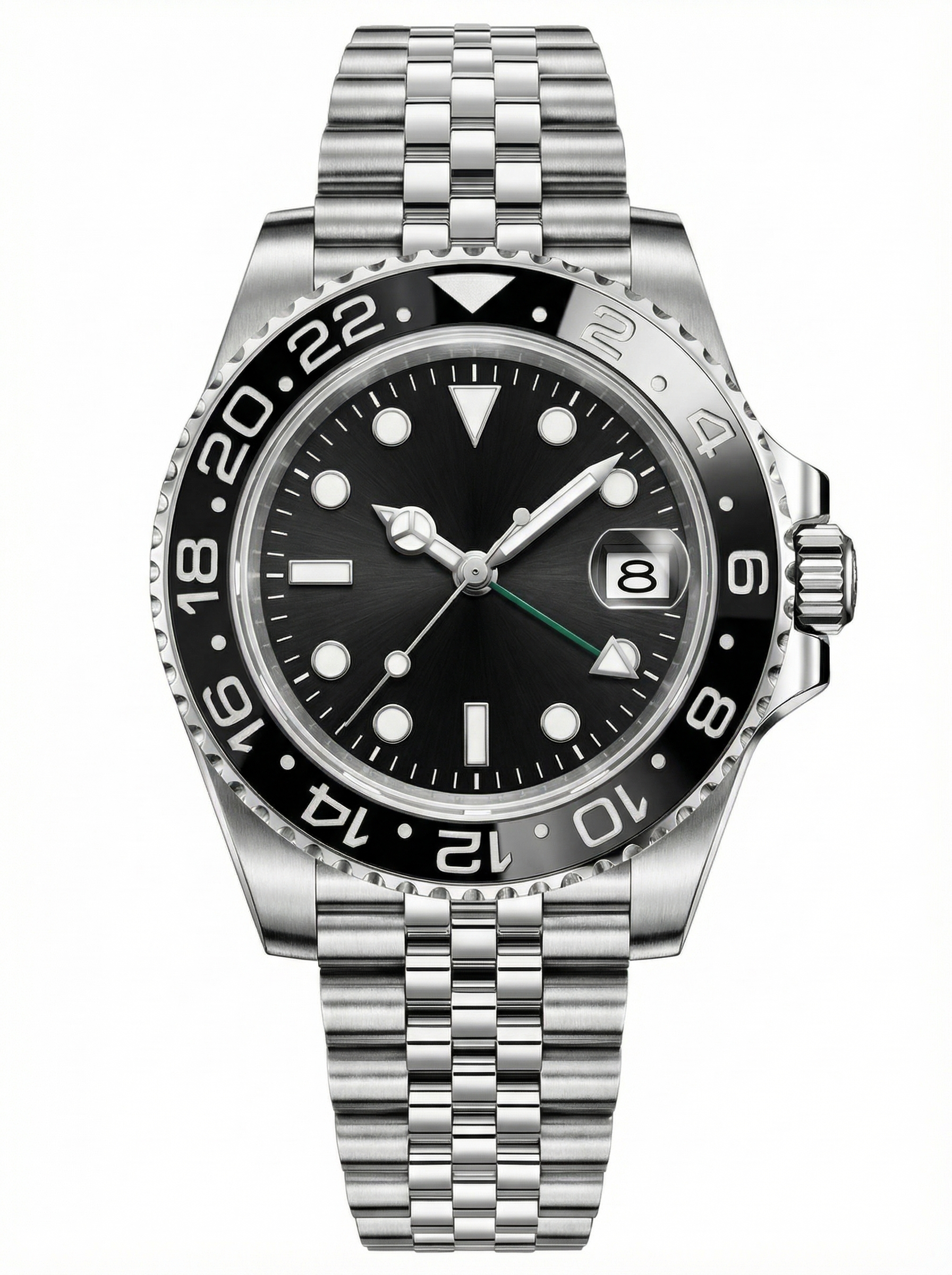 GMT Mod – Steel · Black-Grey Bezel · Jubilee – 40mm – Automatic GMT