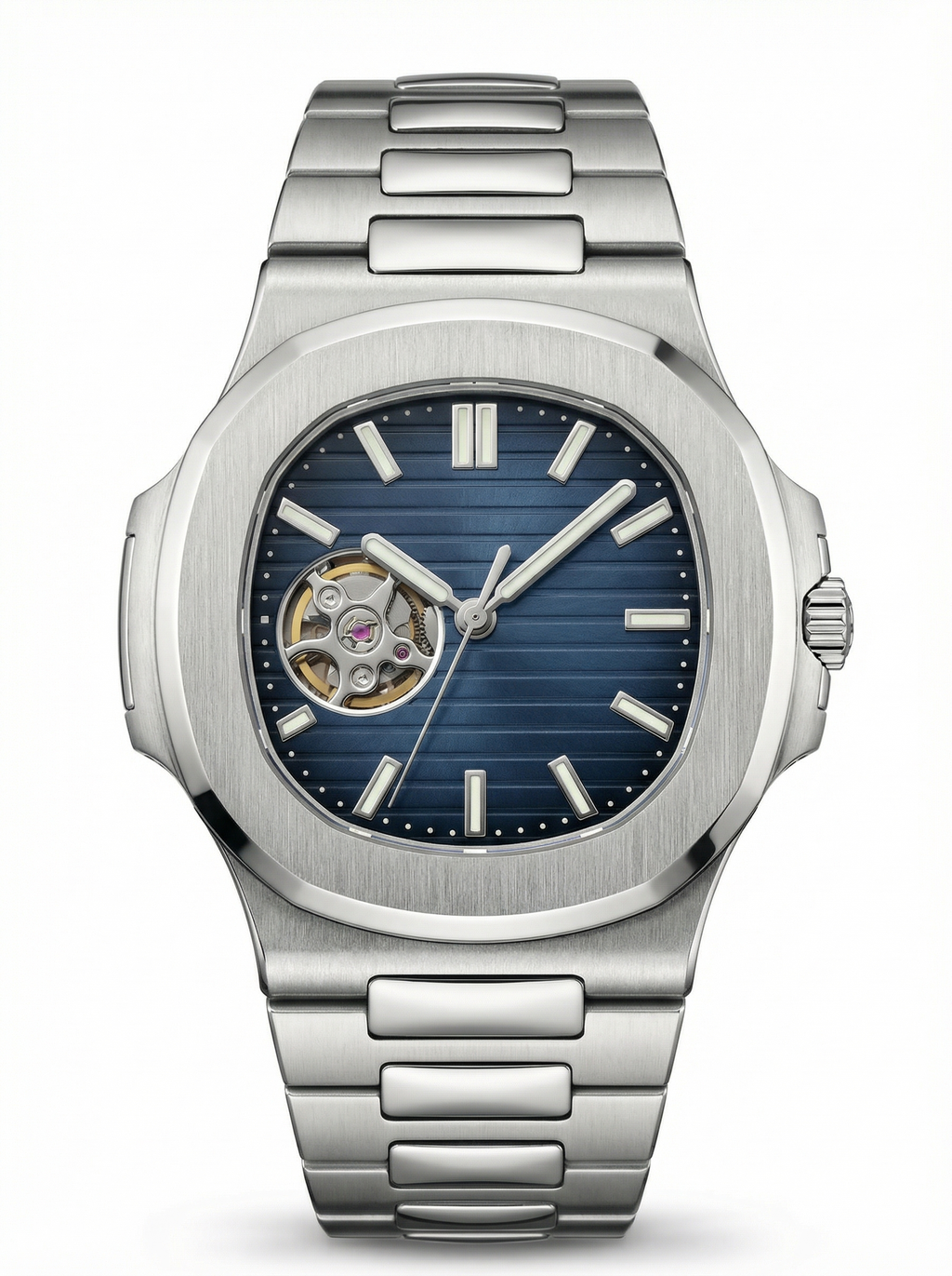 Naut Mod – Steel · Blue Open-Heart Dial – 41mm – Automatic