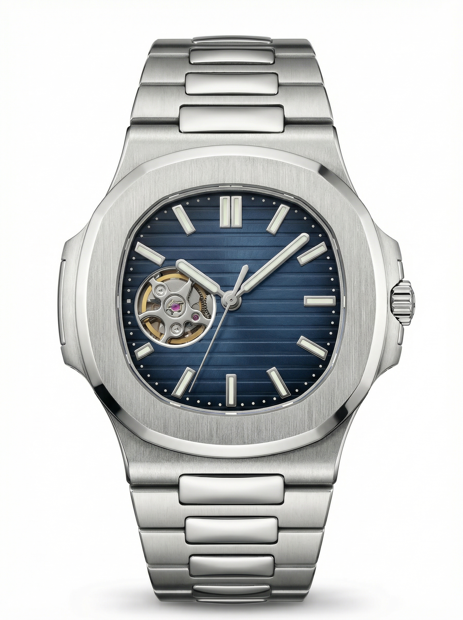 Naut Mod – Steel · Blue Open-Heart Dial – 41mm – Automatic
