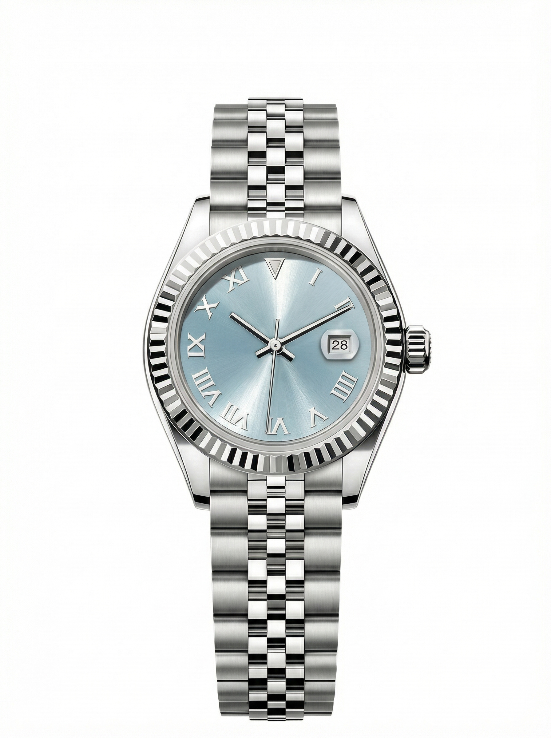 Lady Mod – Steel · Ice-Blue Roman Dial – 28mm – Automatic