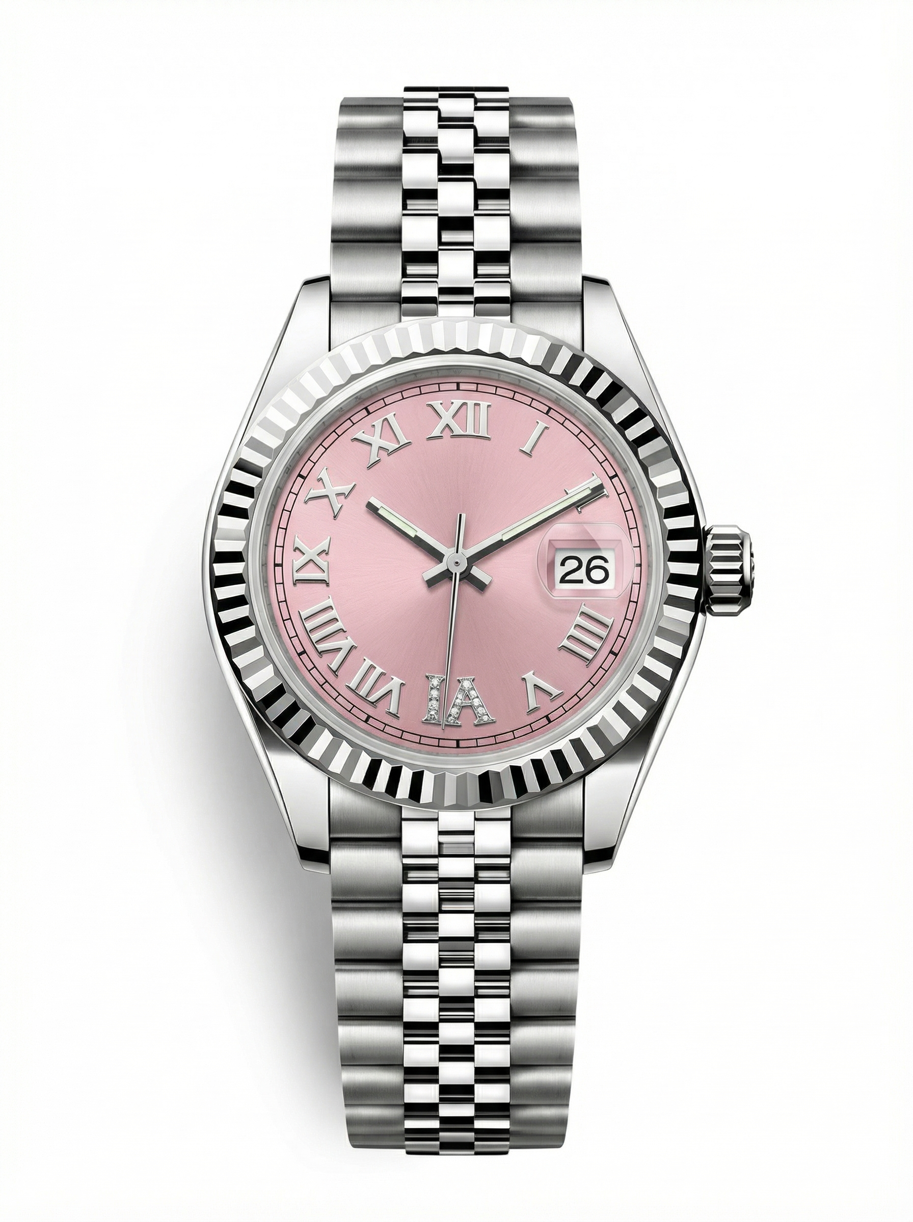 Lady Mod – Steel · Pink Roman Dial – 28mm – Automatic