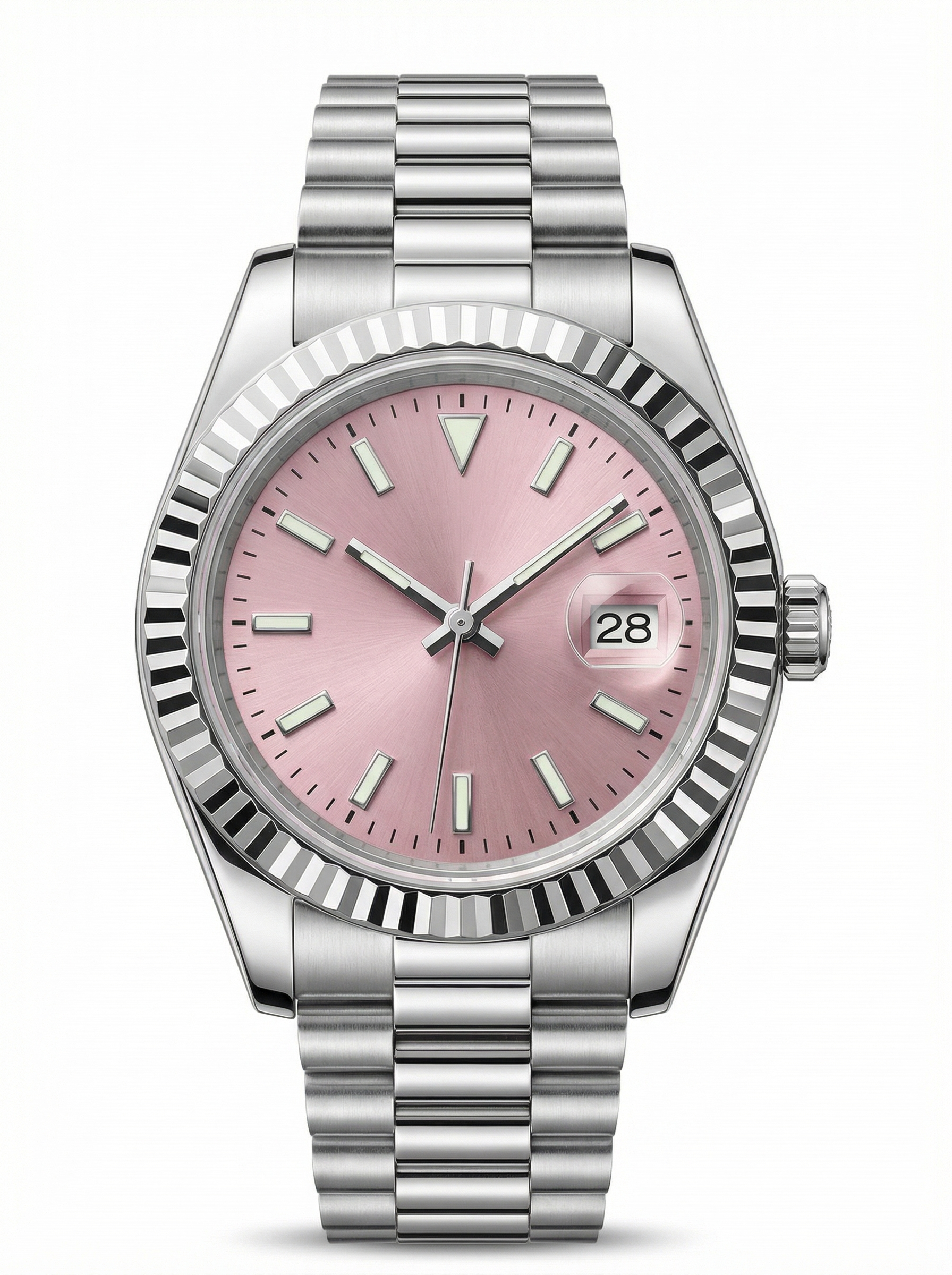 Lady Mod – Steel · Pink Dial · President – 28mm – Automatic
