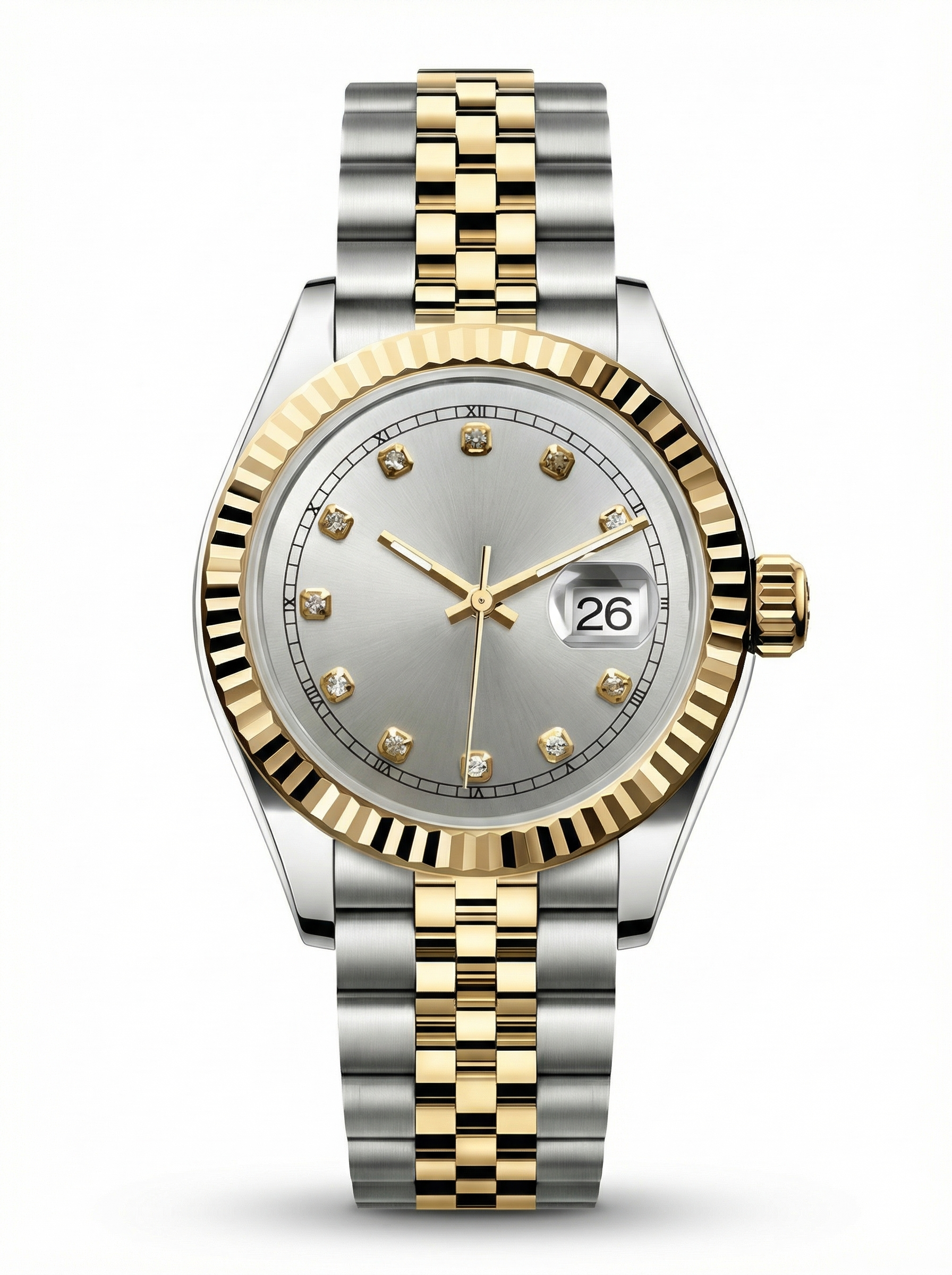 Lady Mod – Two-Tone Gold · Silver Diamond Dial – 28mm – Automatic