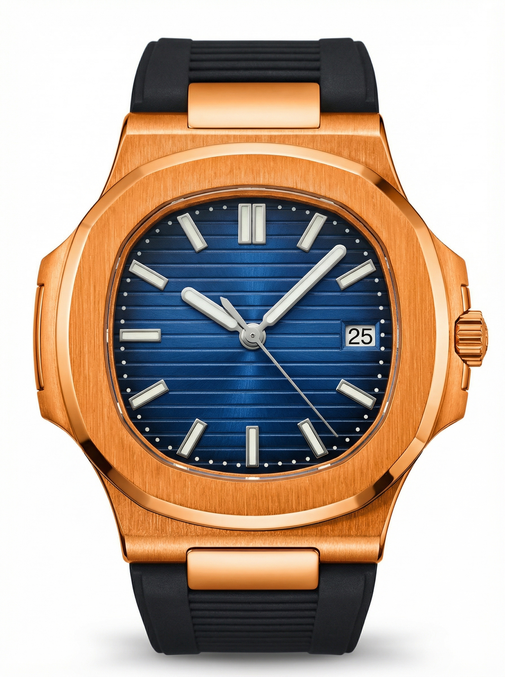 Naut Mod – Rose Gold · Blue Dial · Rubber – 41mm – Automatic