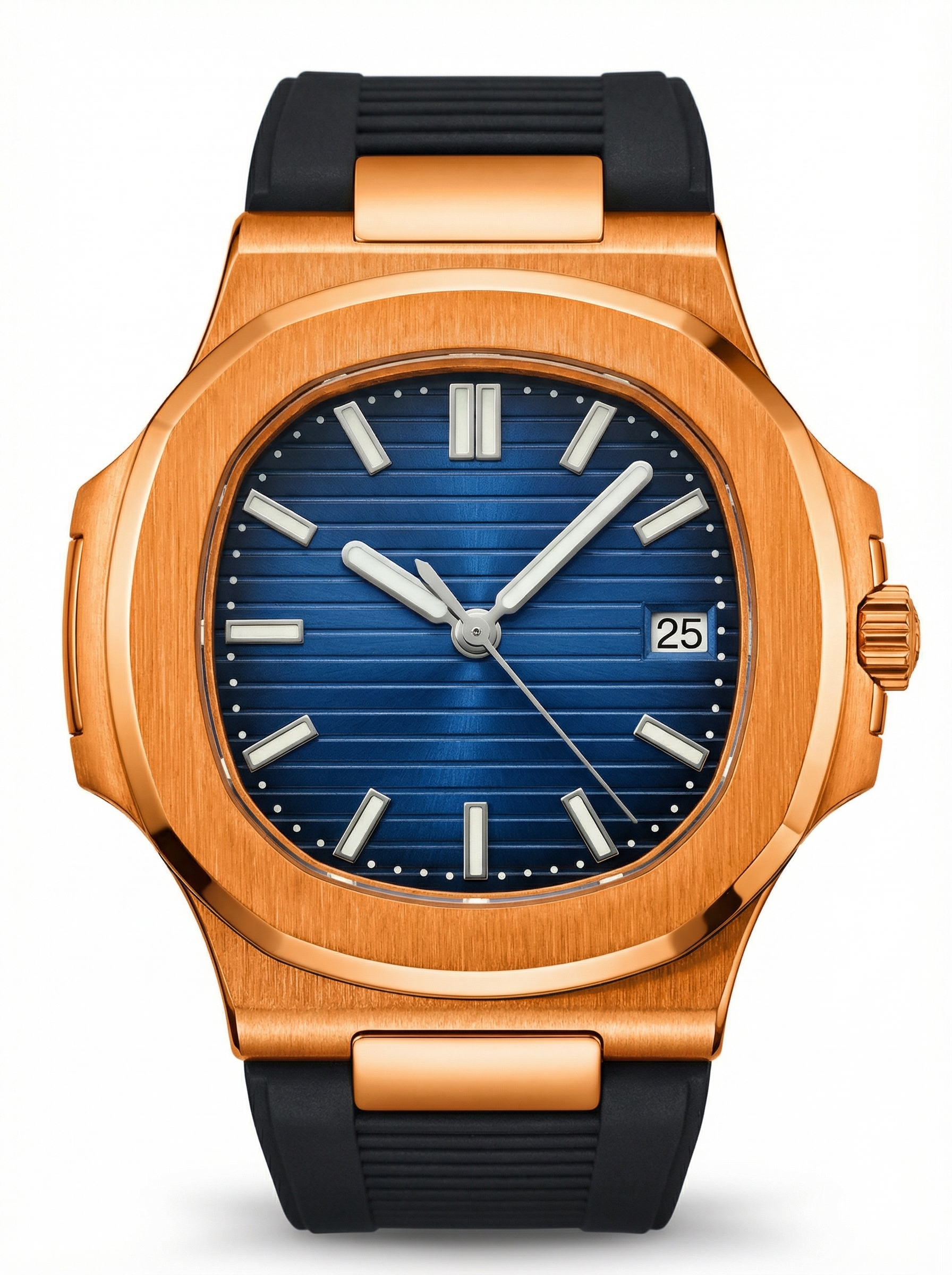 Naut Mod – Rose Gold · Blue Dial · Rubber – 41mm – Automatic