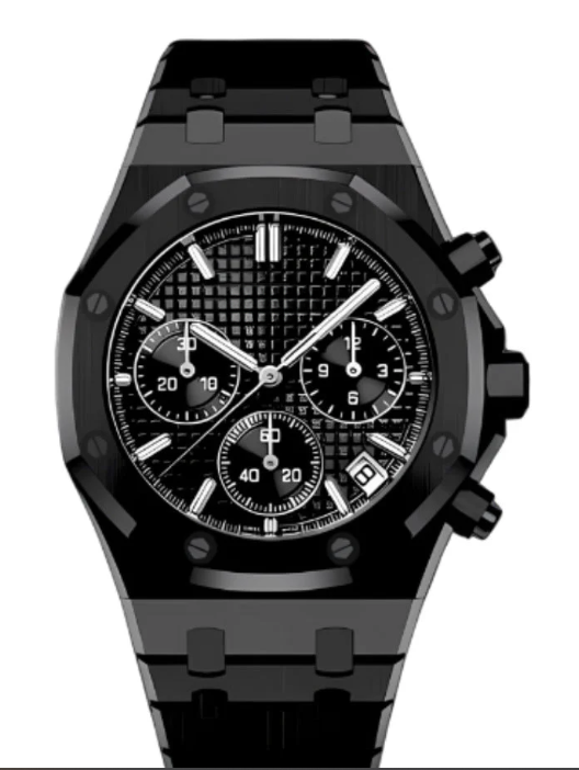 Oak Mod – Black PVD · Black Chronograph – 41mm – Chronograph