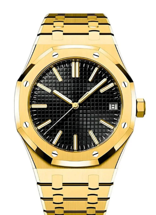 Oak Mod – Gold · Black Tapisserie Dial – 41mm – Automatic