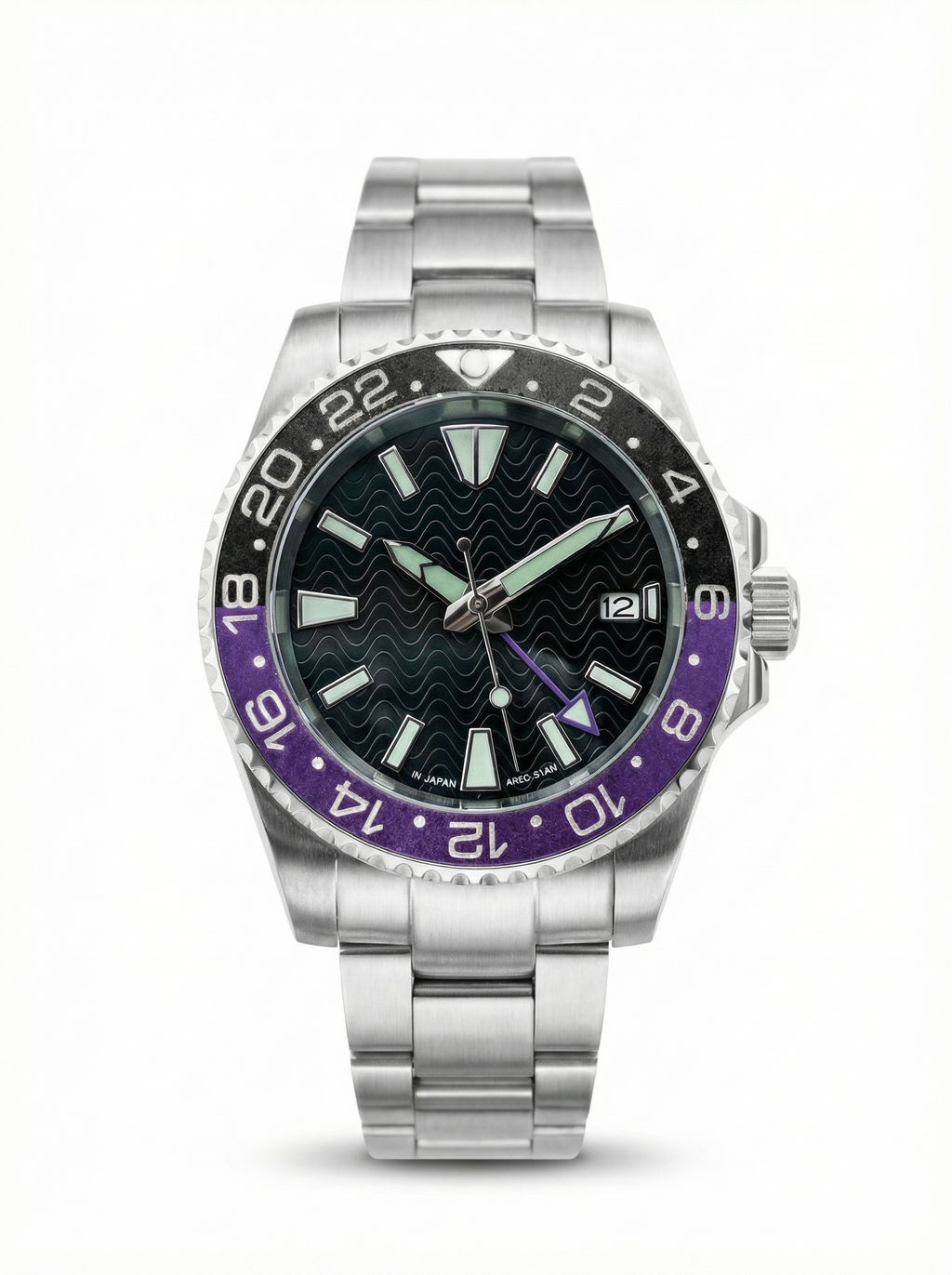 GMT Mod – Steel · Purple-Black Bezel – 40mm – Automatic GMT