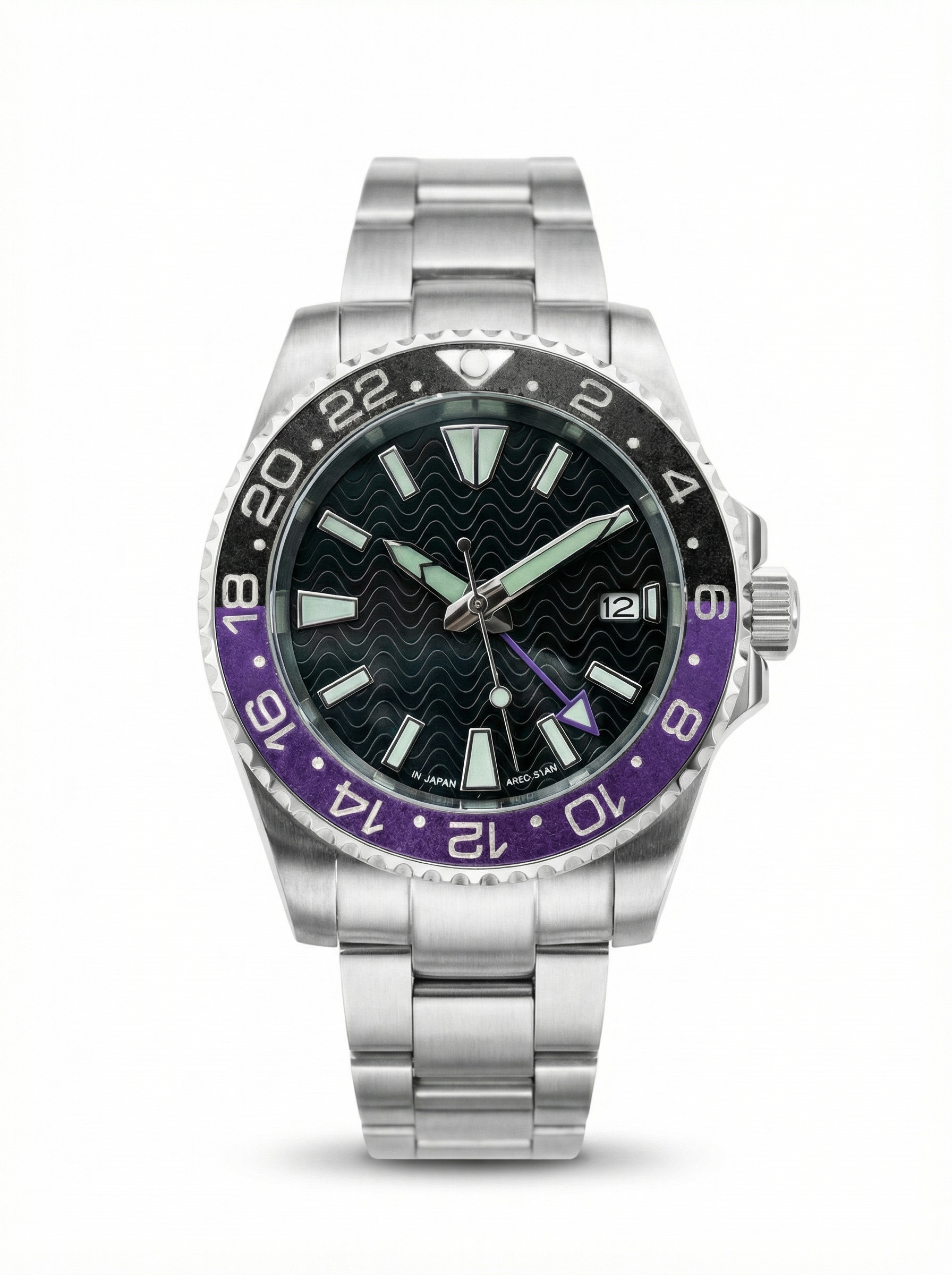 GMT Mod – Steel · Purple-Black Bezel – 40mm – Automatic GMT