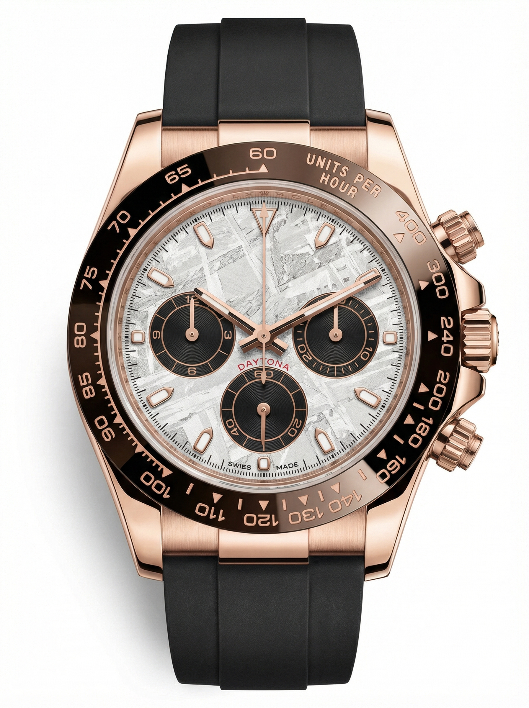Tona Mod – Two-Tone Rose Gold · White Panda Dial – 40mm – Chronograph