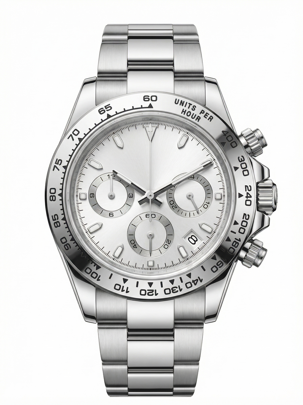 Tona Mod – Steel · Silver Dial – 40mm – Chronograph