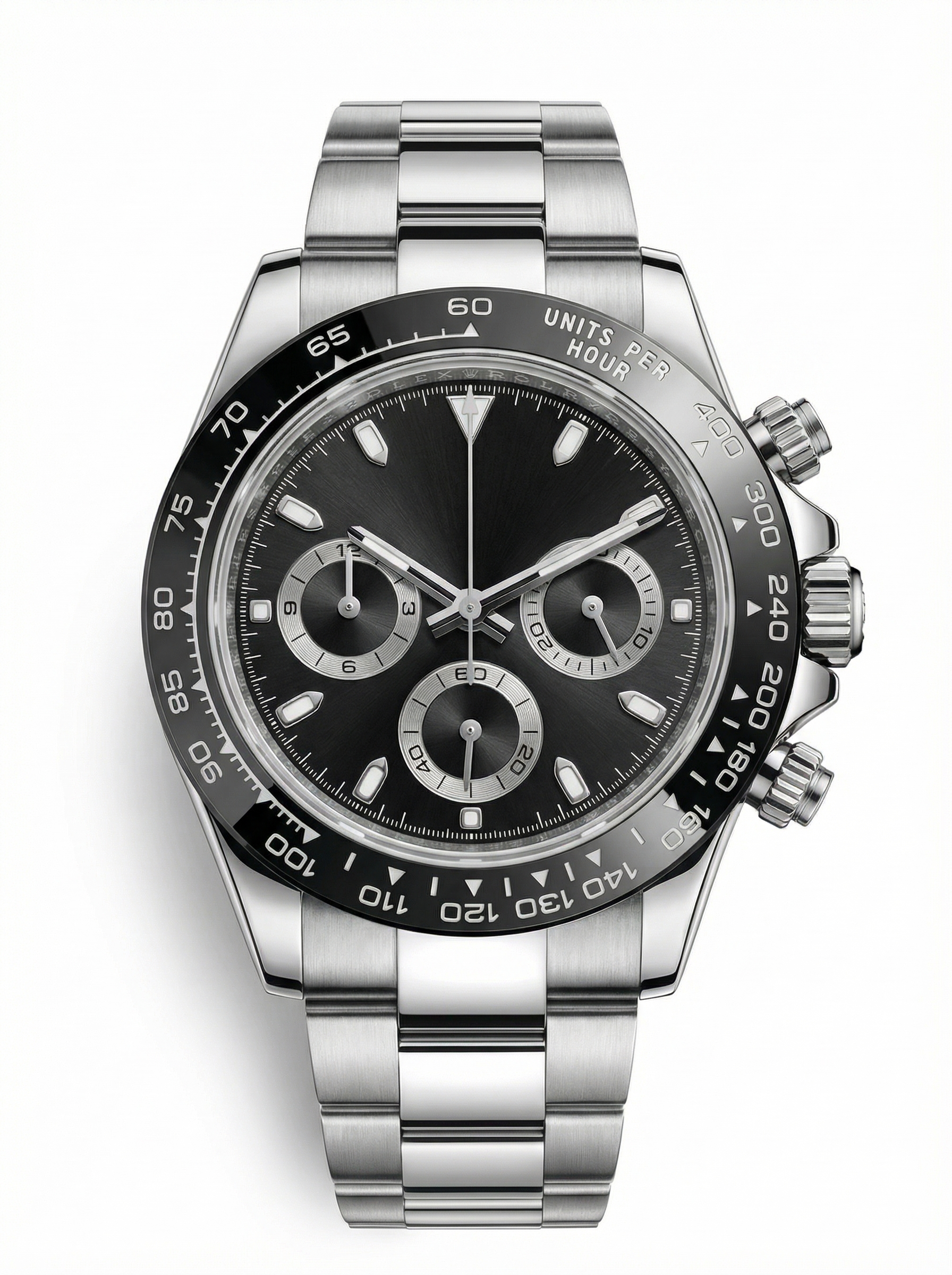 Tona Mod – Steel · Black Dial II – 40mm – Chronograph