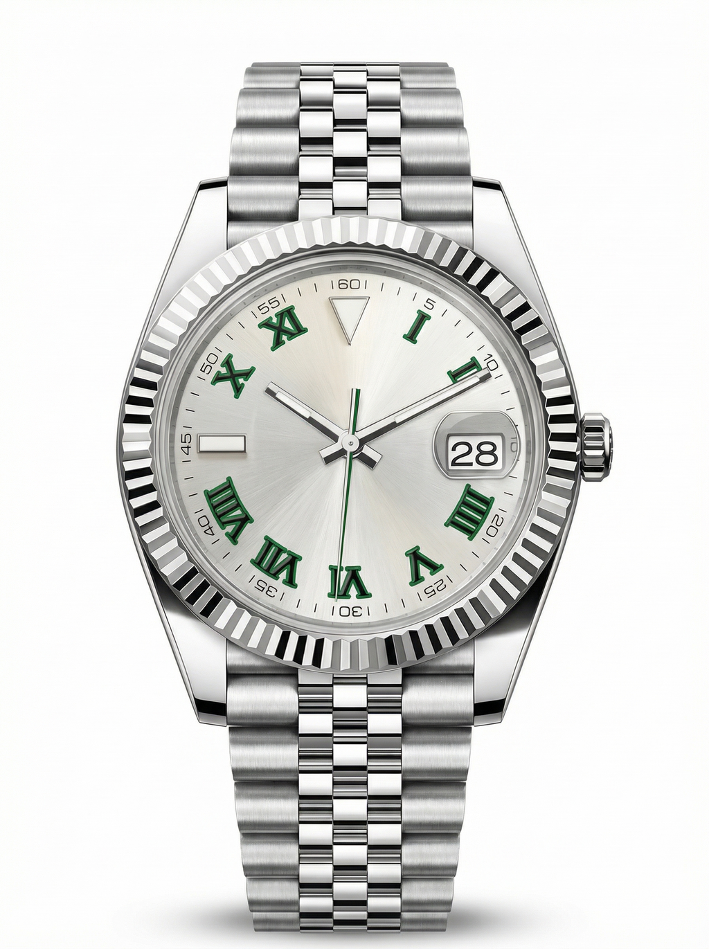 Date Mod – Steel · Silver Green-Roman Dial – 40mm – Automatic