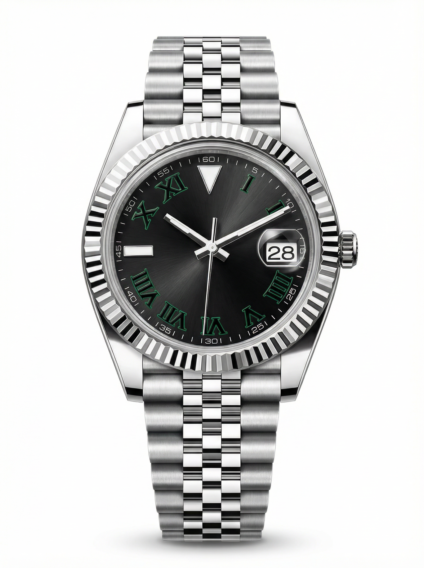 Date Mod – Steel · Black Green-Roman Dial – 40mm – Automatic