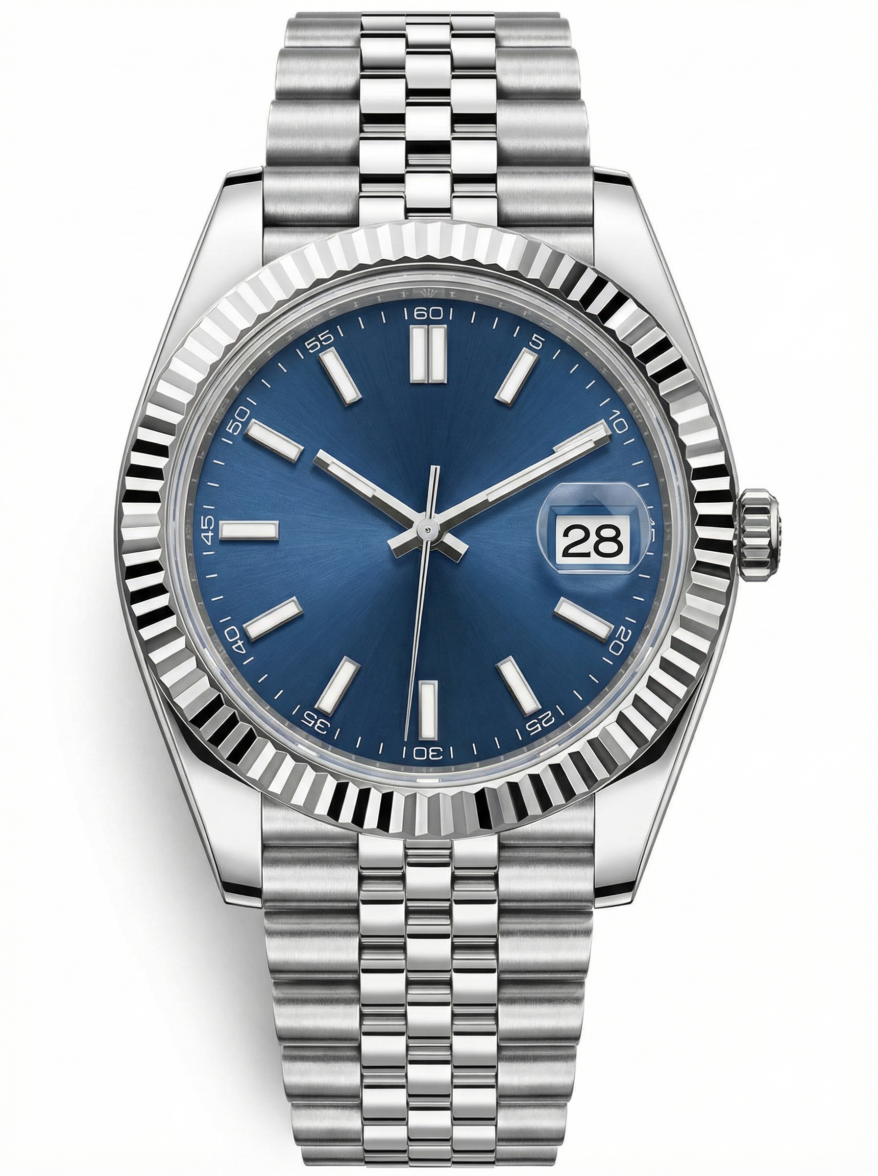 Date Mod – Steel · Blue Stick Dial – 40mm – Automatic