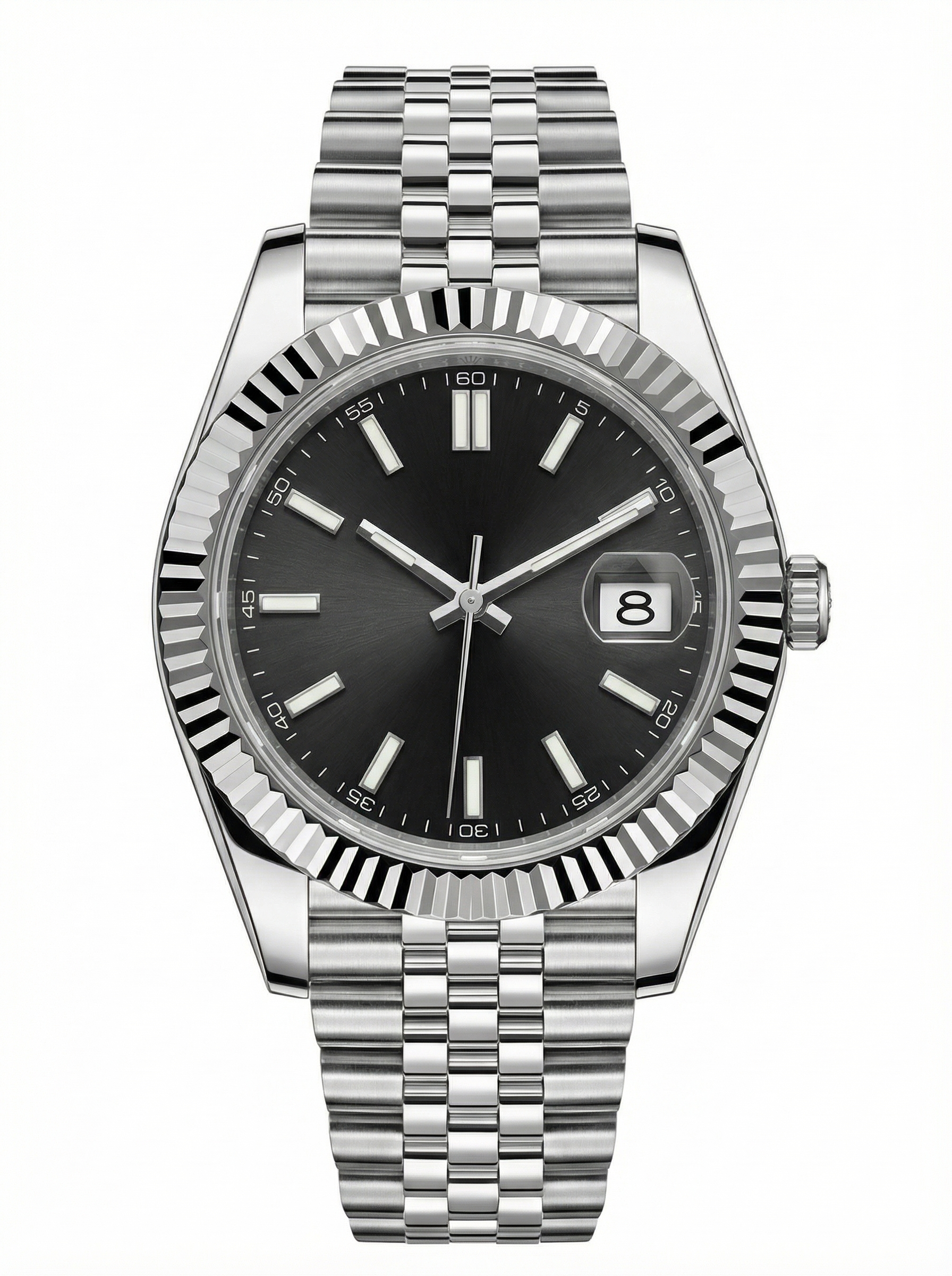 Date Mod – Steel · Grey Stick Dial – 40mm – Automatic