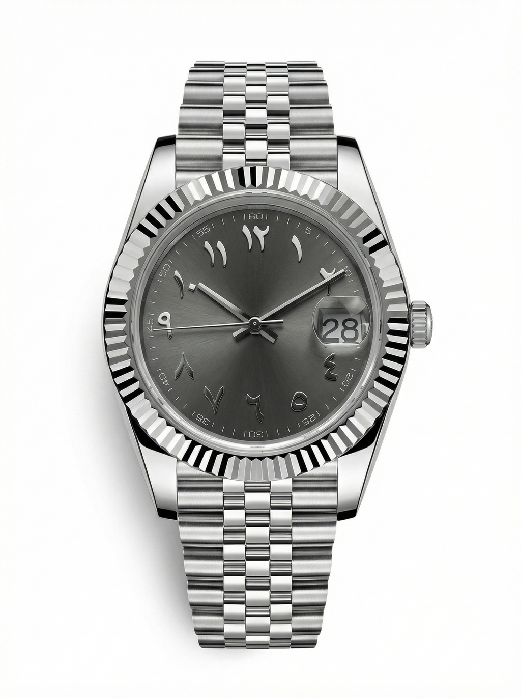 Date Mod – Steel · Grey Arabic Dial – 40mm – Automatic