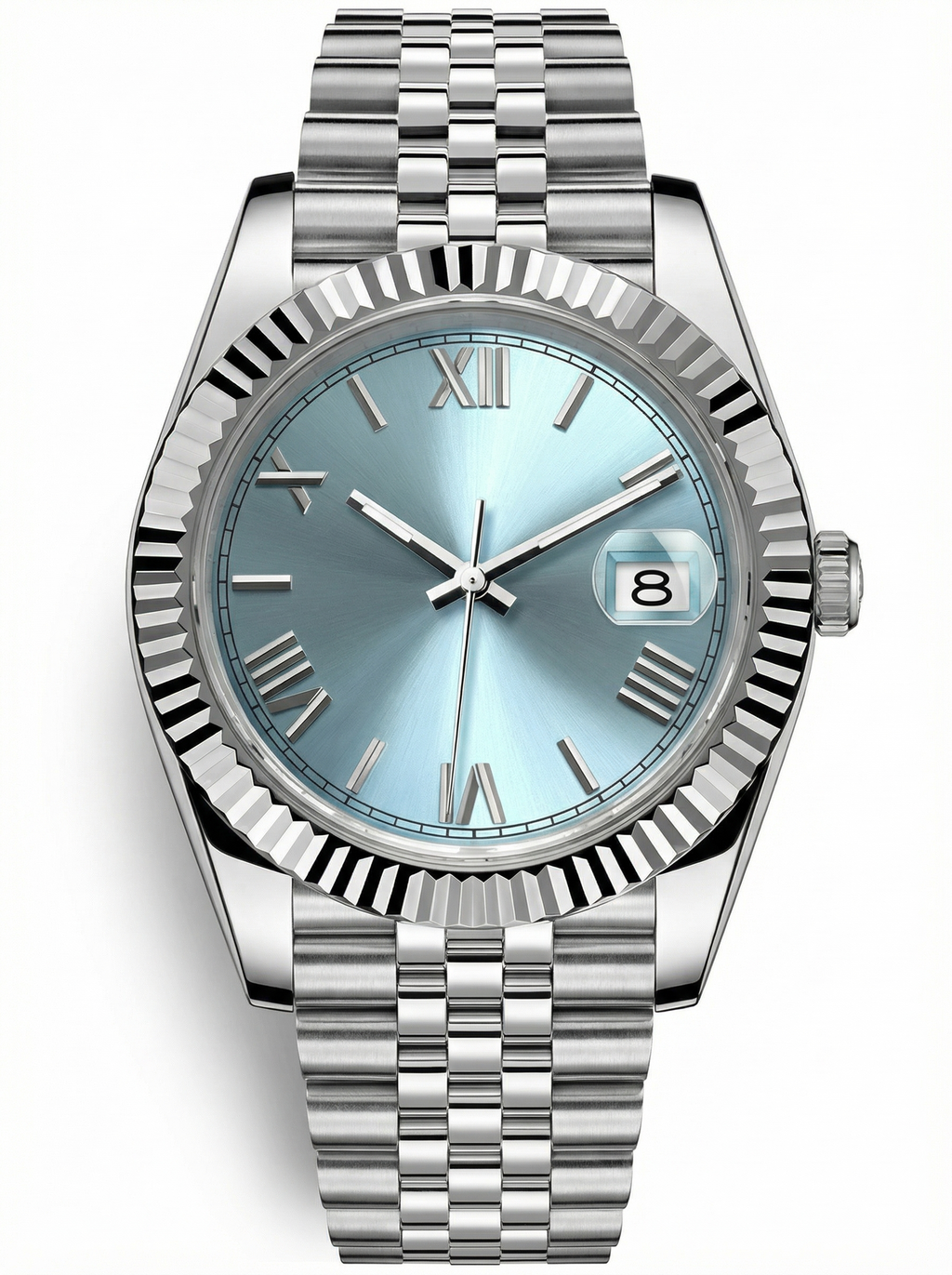 Date Mod – Steel · Ice-Blue Roman Dial – 40mm – Automatic