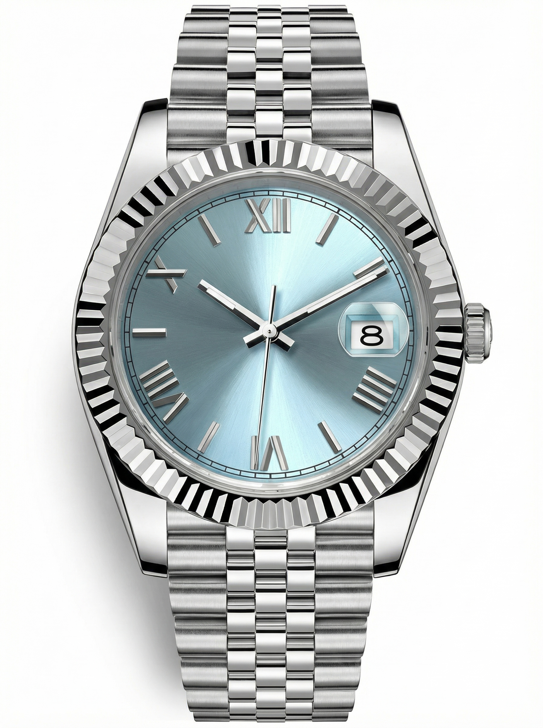 Date Mod – Steel · Ice-Blue Roman Dial – 40mm – Automatic