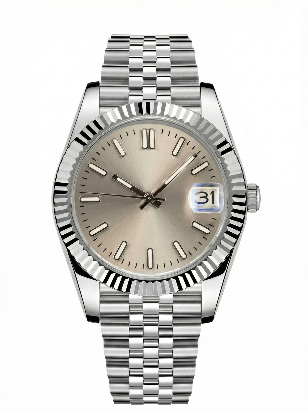 Date Mod – Steel · Taupe Stick Dial – 40mm – Automatic