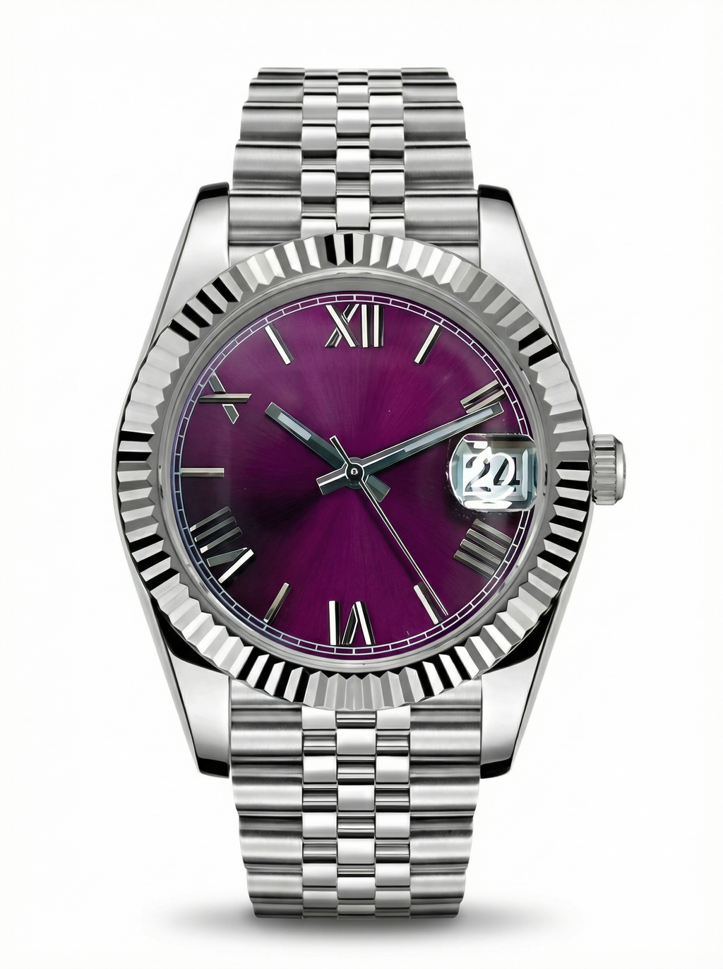 Date Mod – Steel · Purple Arabic Dial – 40mm – Automatic