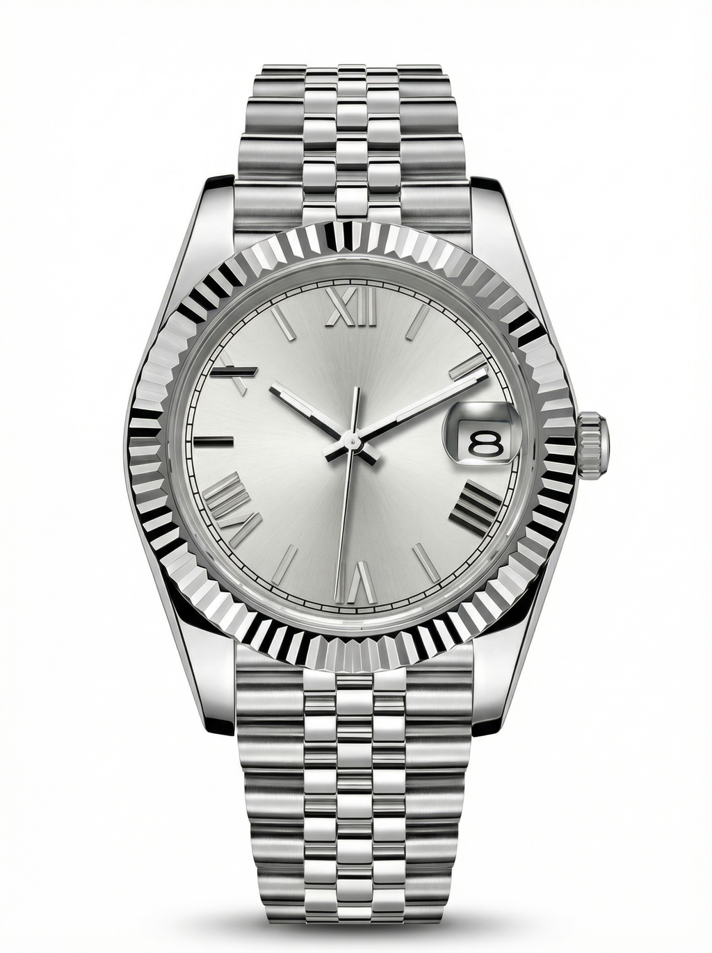 Date Mod – Steel · Silver Roman Dial – 40mm – Automatic