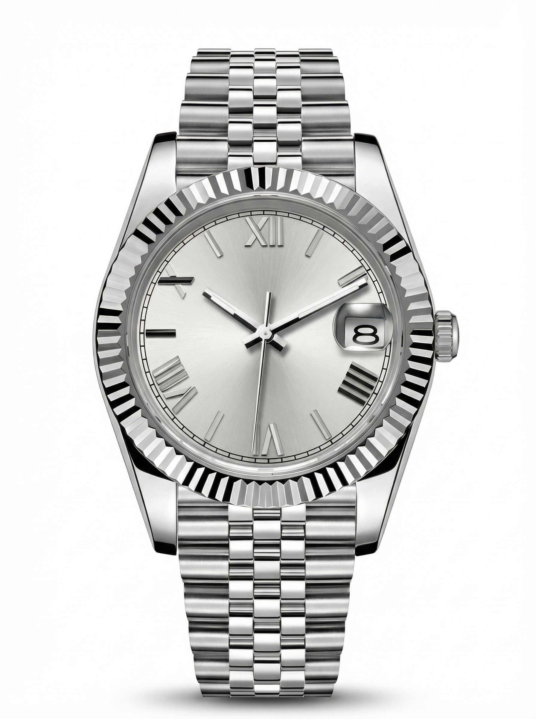 Date Mod – Steel · Silver Roman Dial – 40mm – Automatic