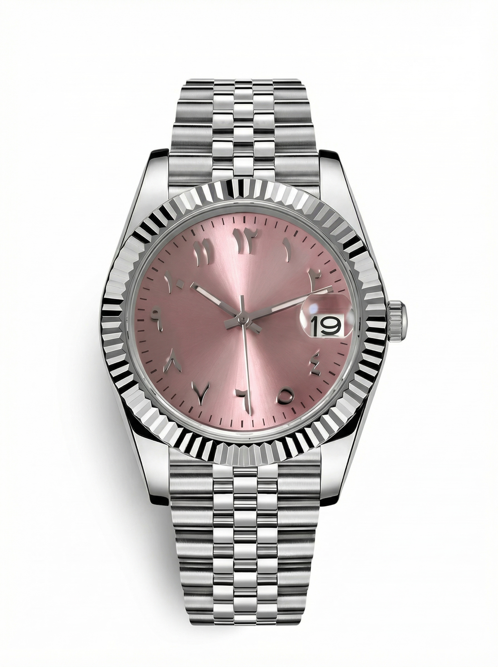 Date Mod – Steel · Pink Stick Dial – 40mm – Automatic