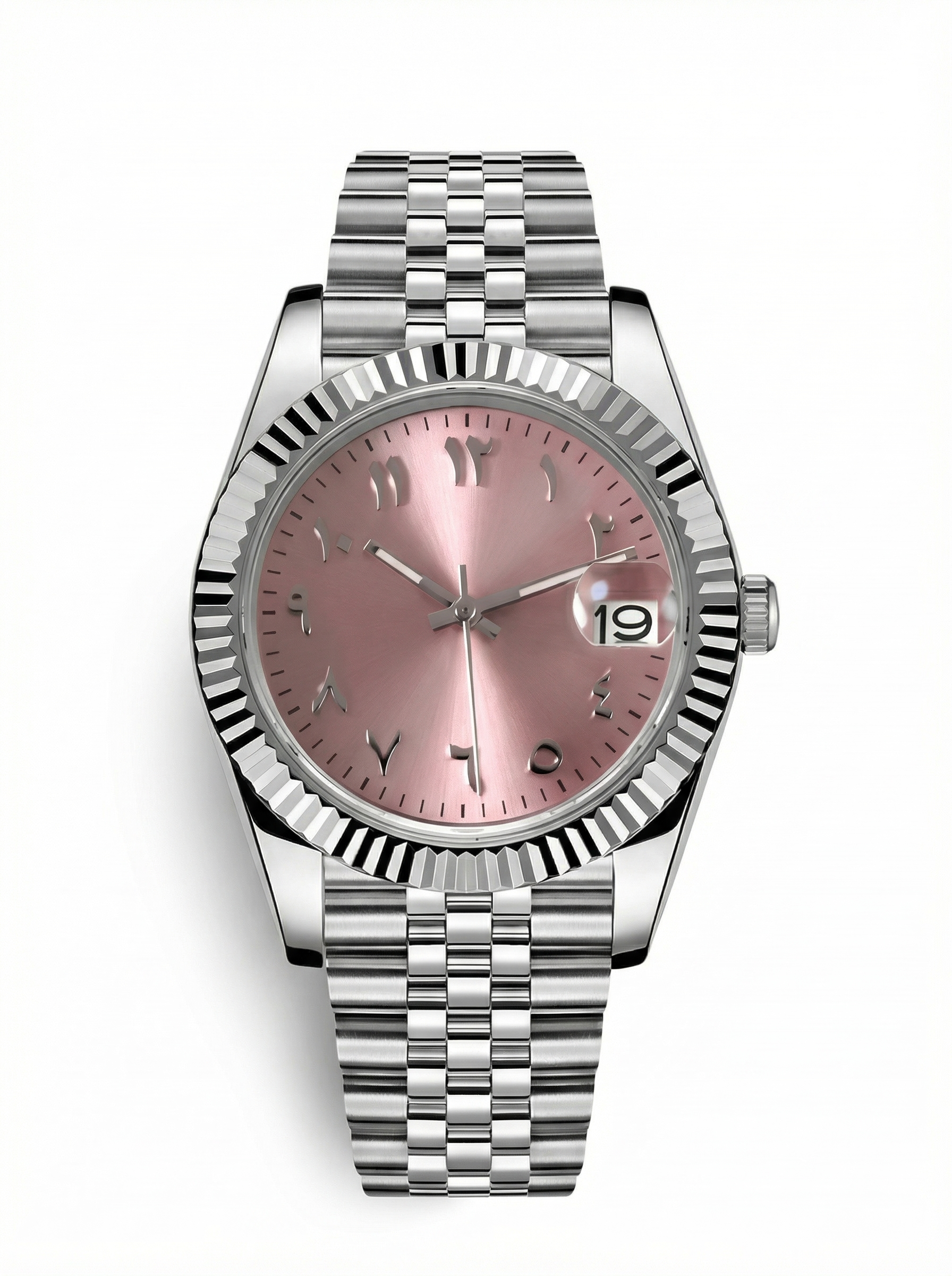 Date Mod – Steel · Pink Stick Dial – 40mm – Automatic