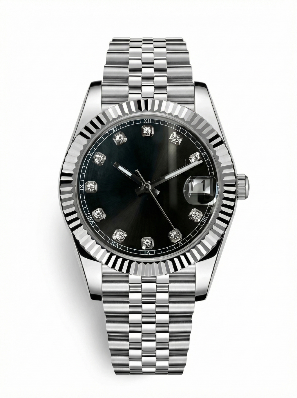 Date Mod – Steel · Black Diamond Dial – 40mm – Automatic