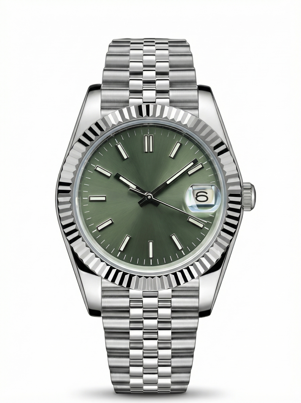 Date Mod – Steel · Green Stick Dial III – 40mm – Automatic