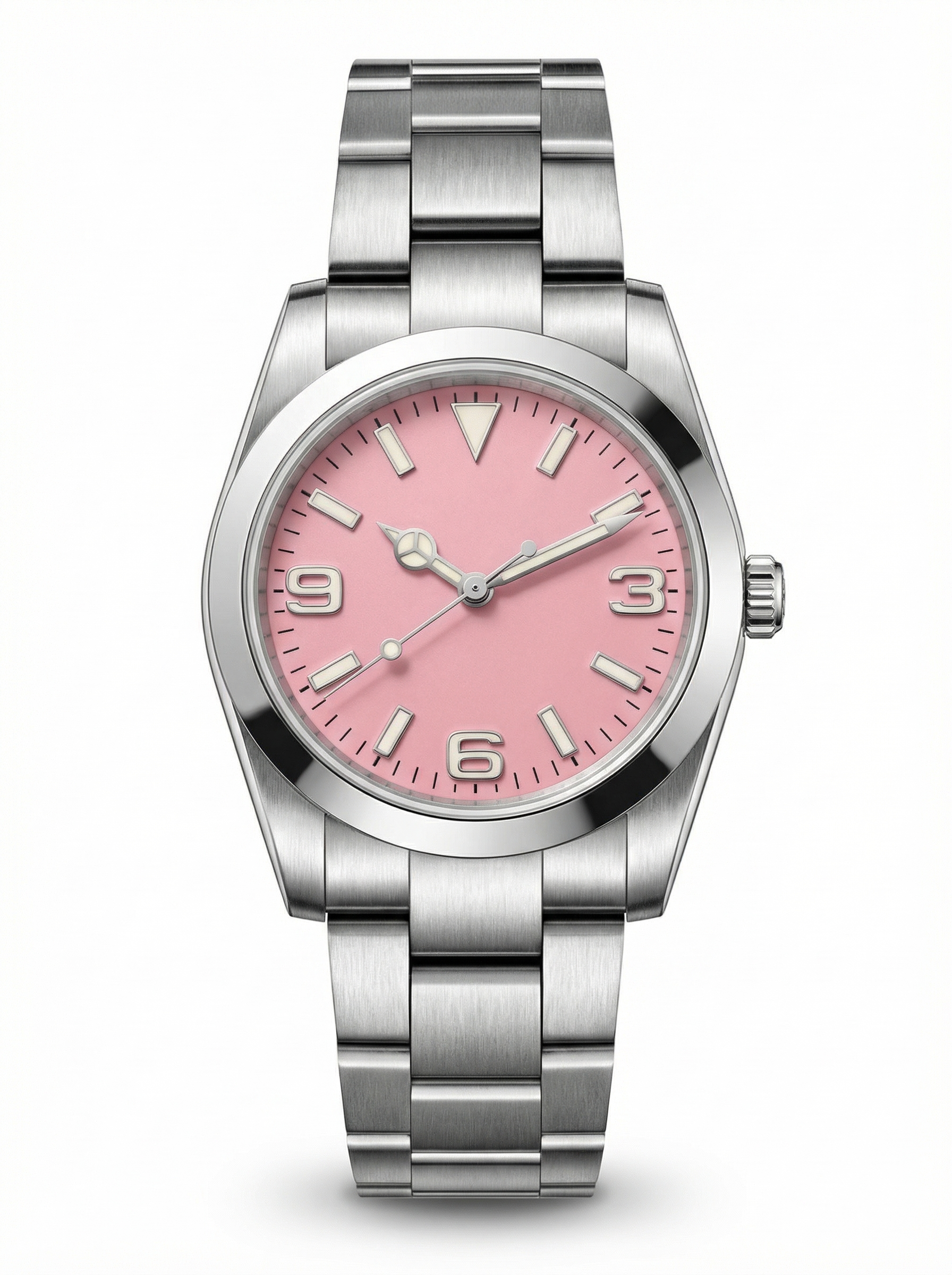 Date Mod – Steel · Pink Dial · Smooth Bezel – 40mm – Automatic