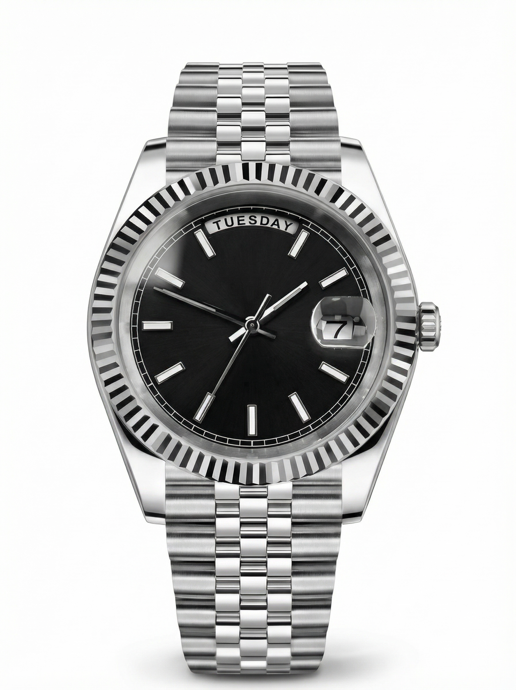 Day Mod – Steel · Black Dial · Jubilee – 40mm – Automatic