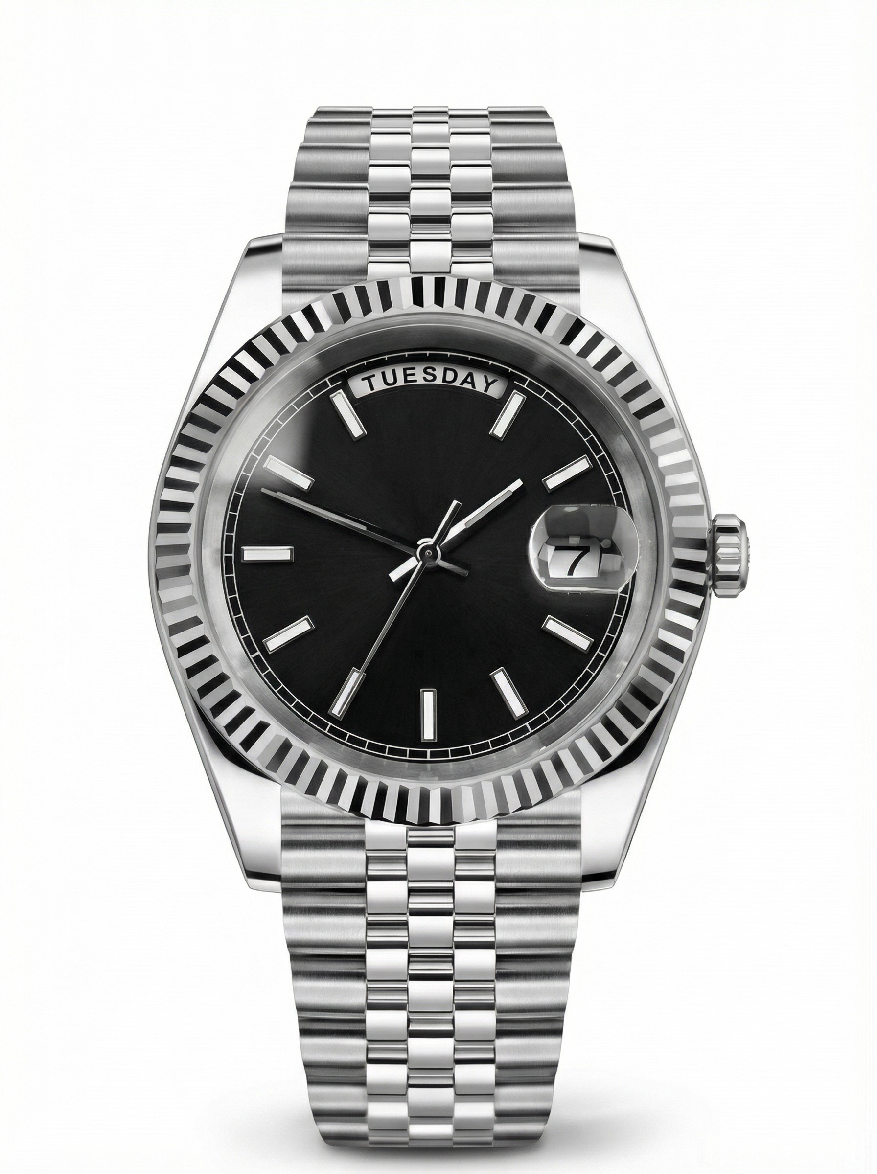 Day Mod – Steel · Black Dial · Jubilee – 40mm – Automatic