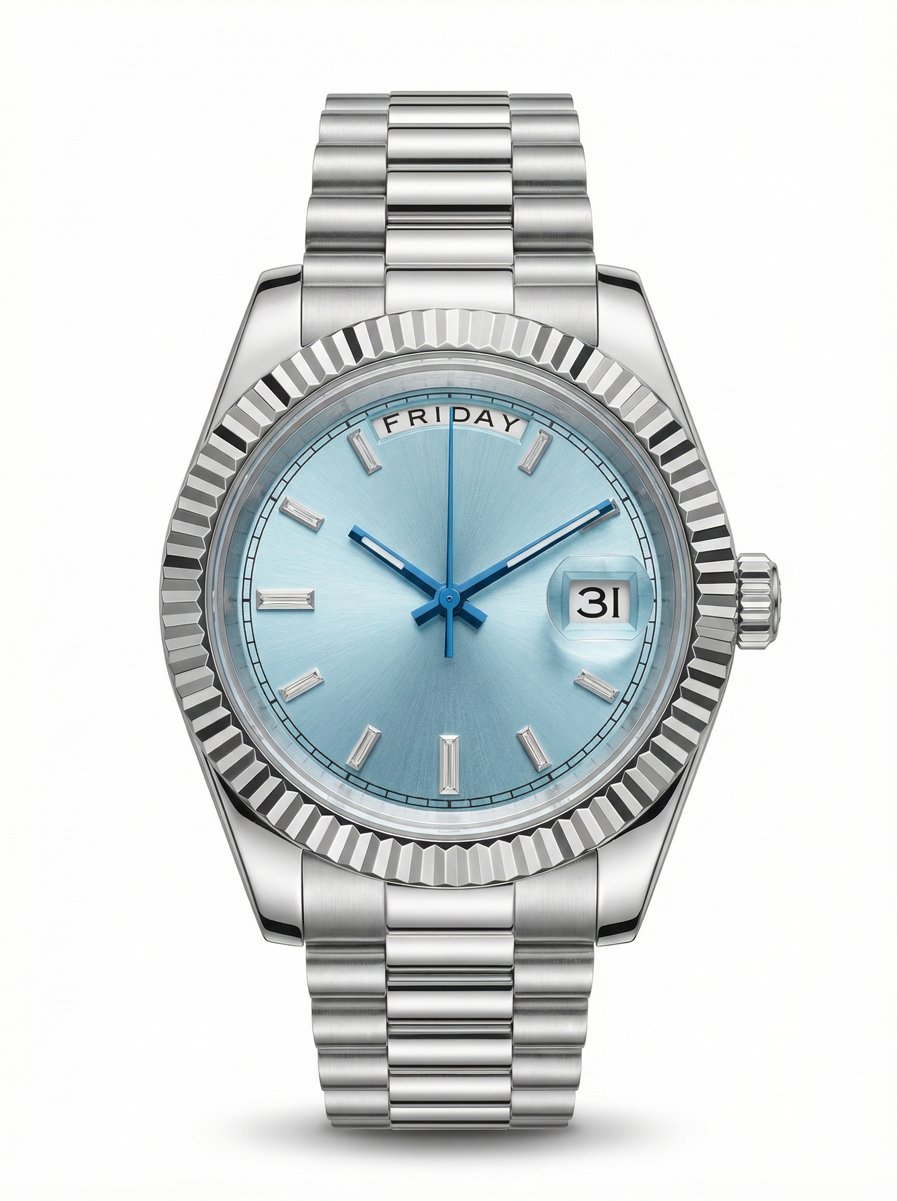 Day Mod – White Gold · Ice-Blue Roman Dial – 40mm – Automatic